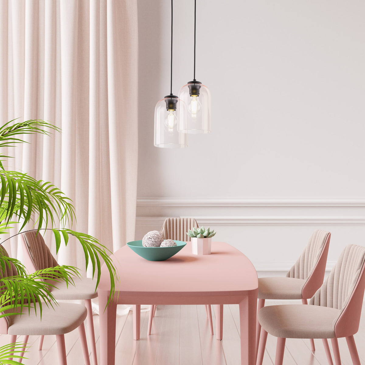Pendul TK Lighting Molly 1, roz, 10296