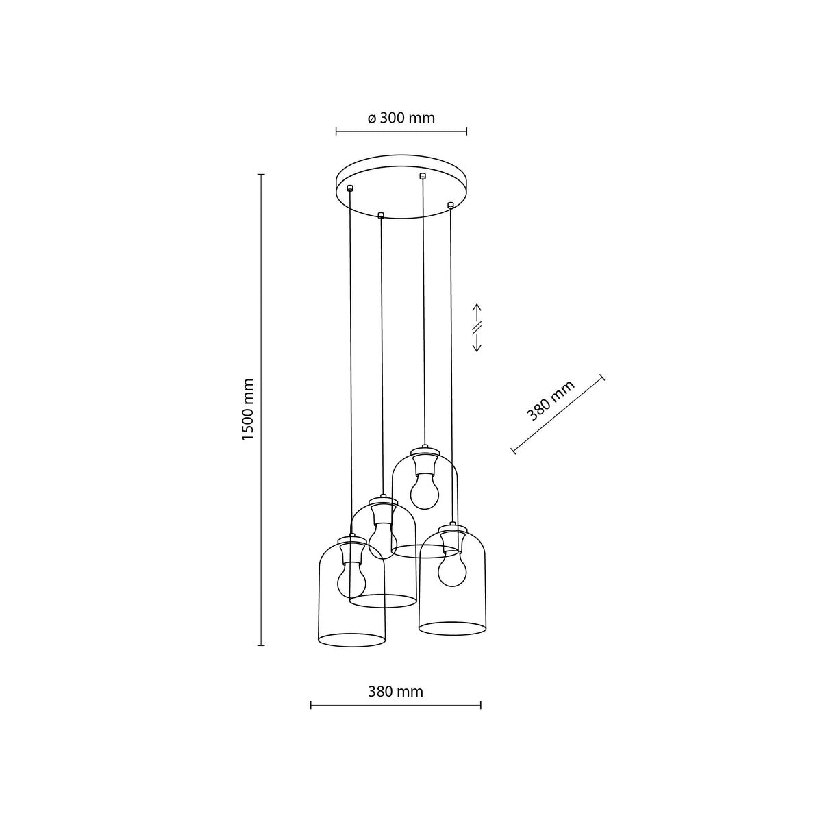 Lustră TK Lighting Molly 4 Rotund, 4 x E27, 10301