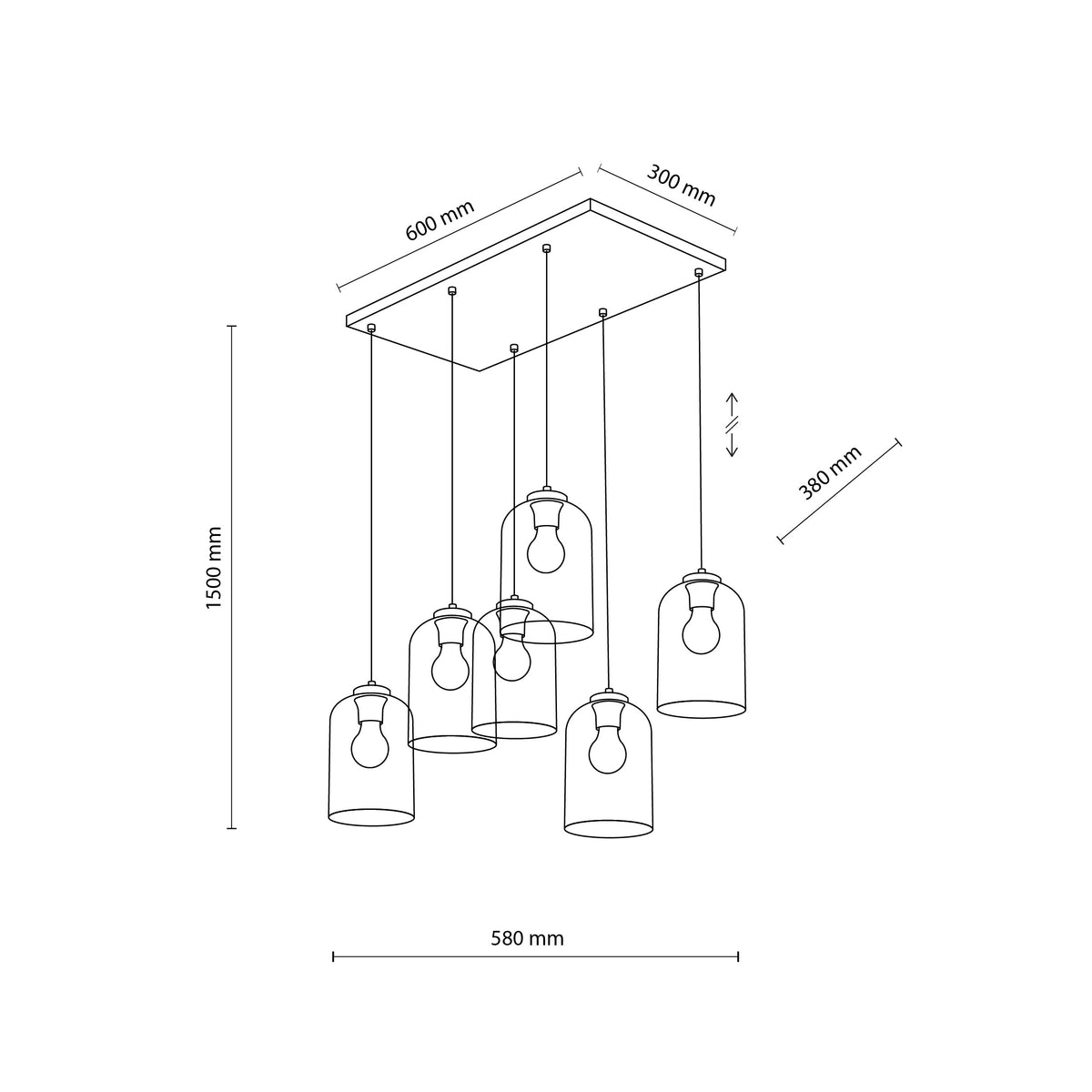 Lustră TK Lighting Molly 6, 6 x E27, 10302
