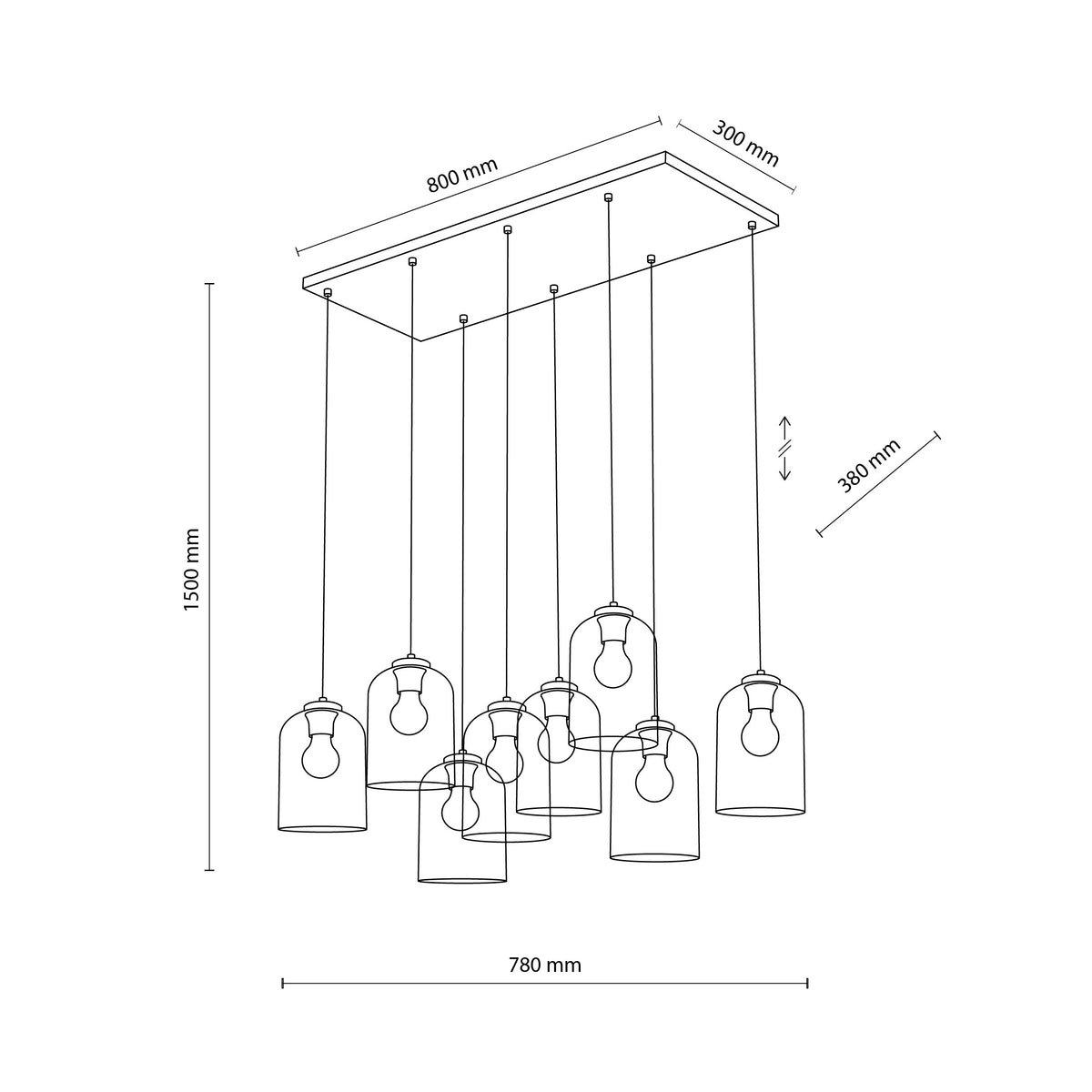 Lustră TK Lighting Molly 8, 8 x E27, 10303