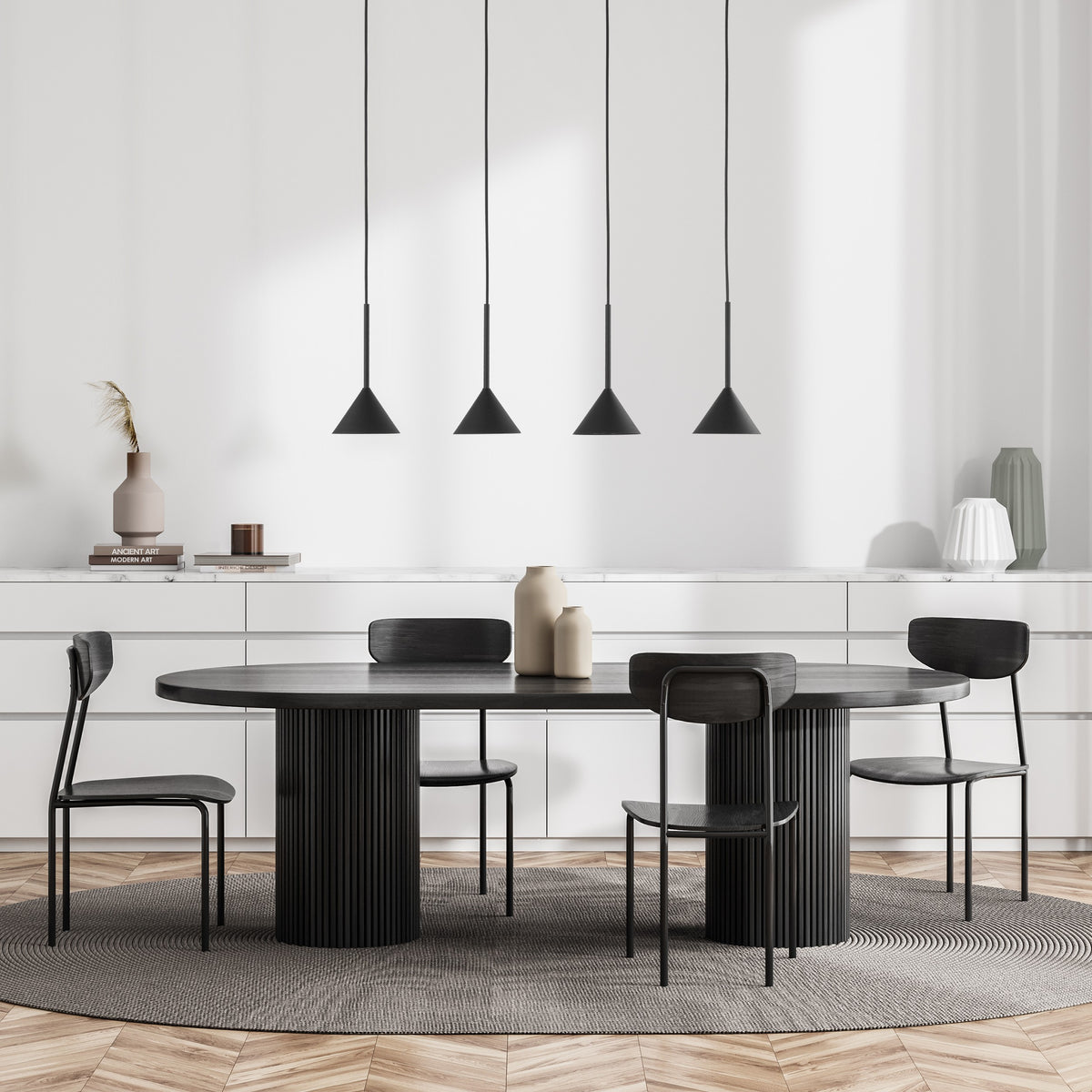 Lustră TK Lighting Cono 4, negru, 4 x GU10, 10305