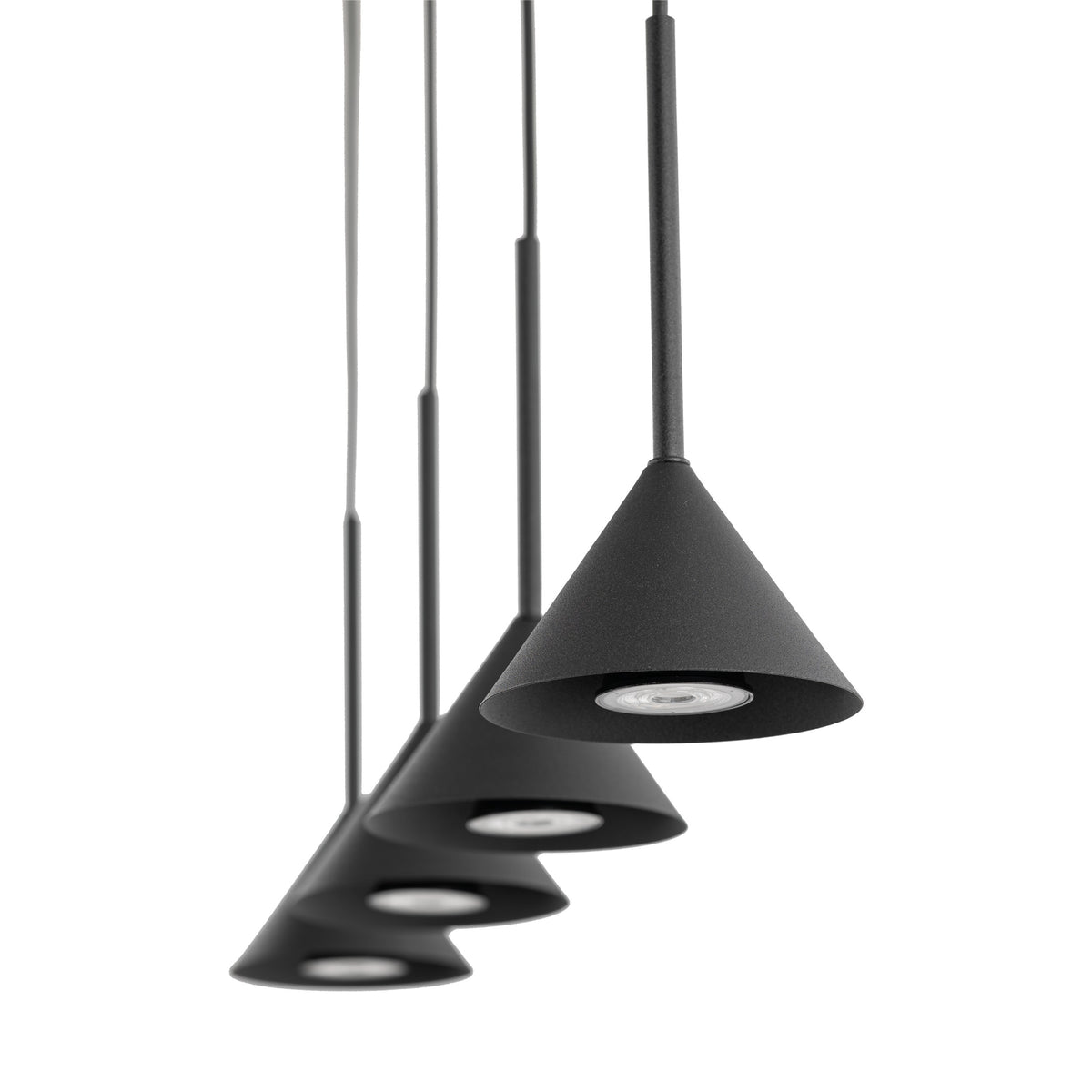 Lustră TK Lighting Cono 4, negru, 4 x GU10, 10305
