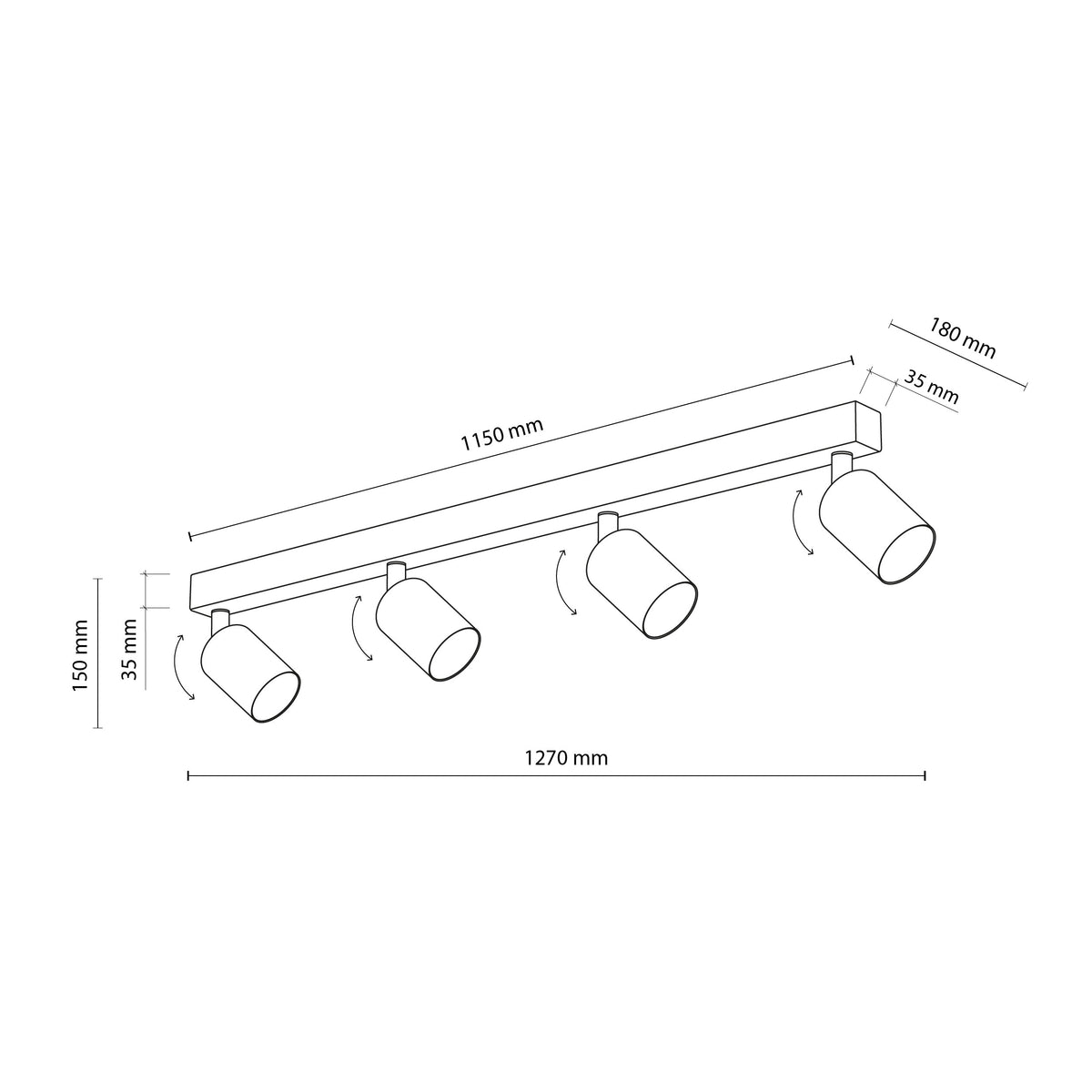 Aplică TK Lighting Nex, nisip, 4 x GU10, 10630