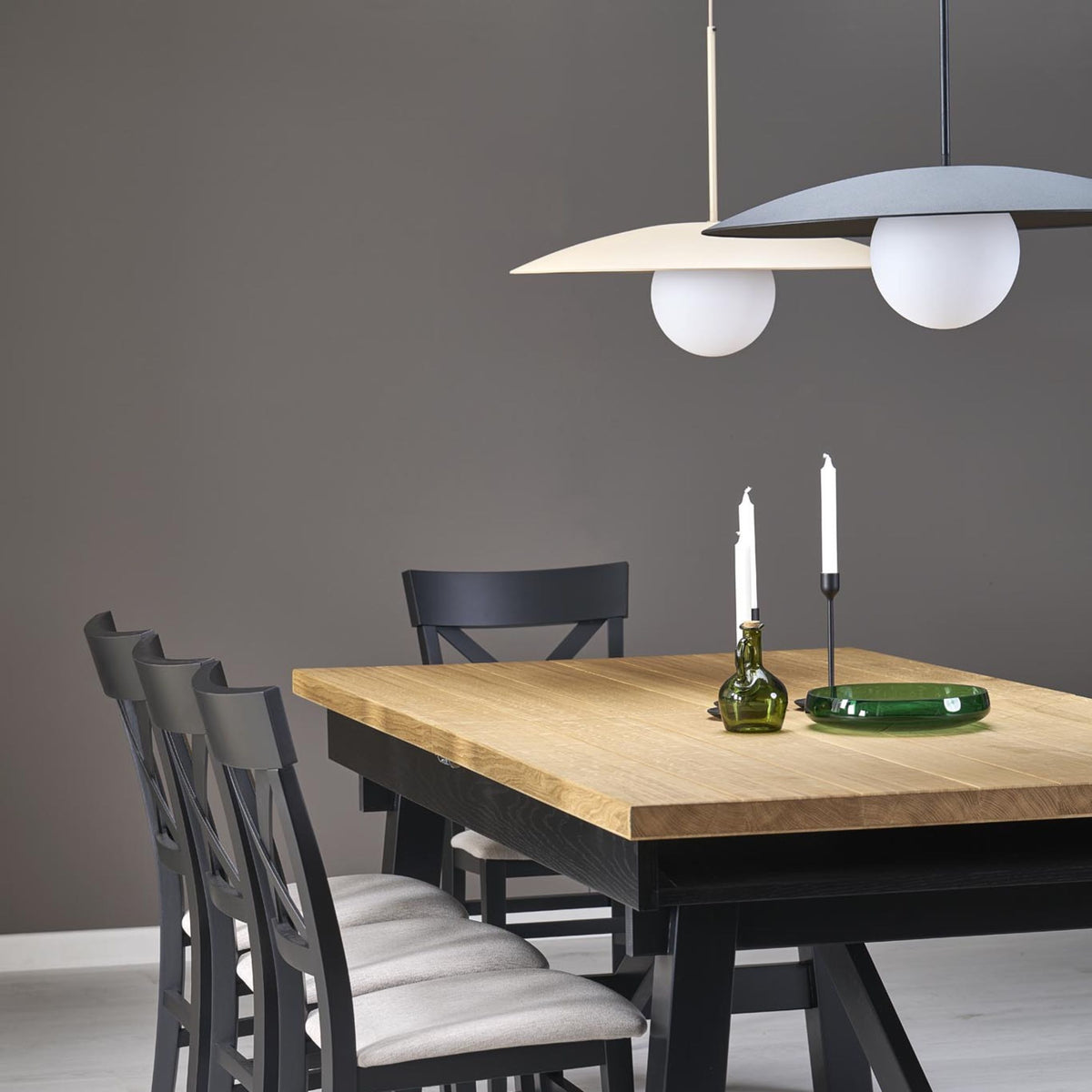 Pendul TK Lighting Slate Glass, negru, 10637
