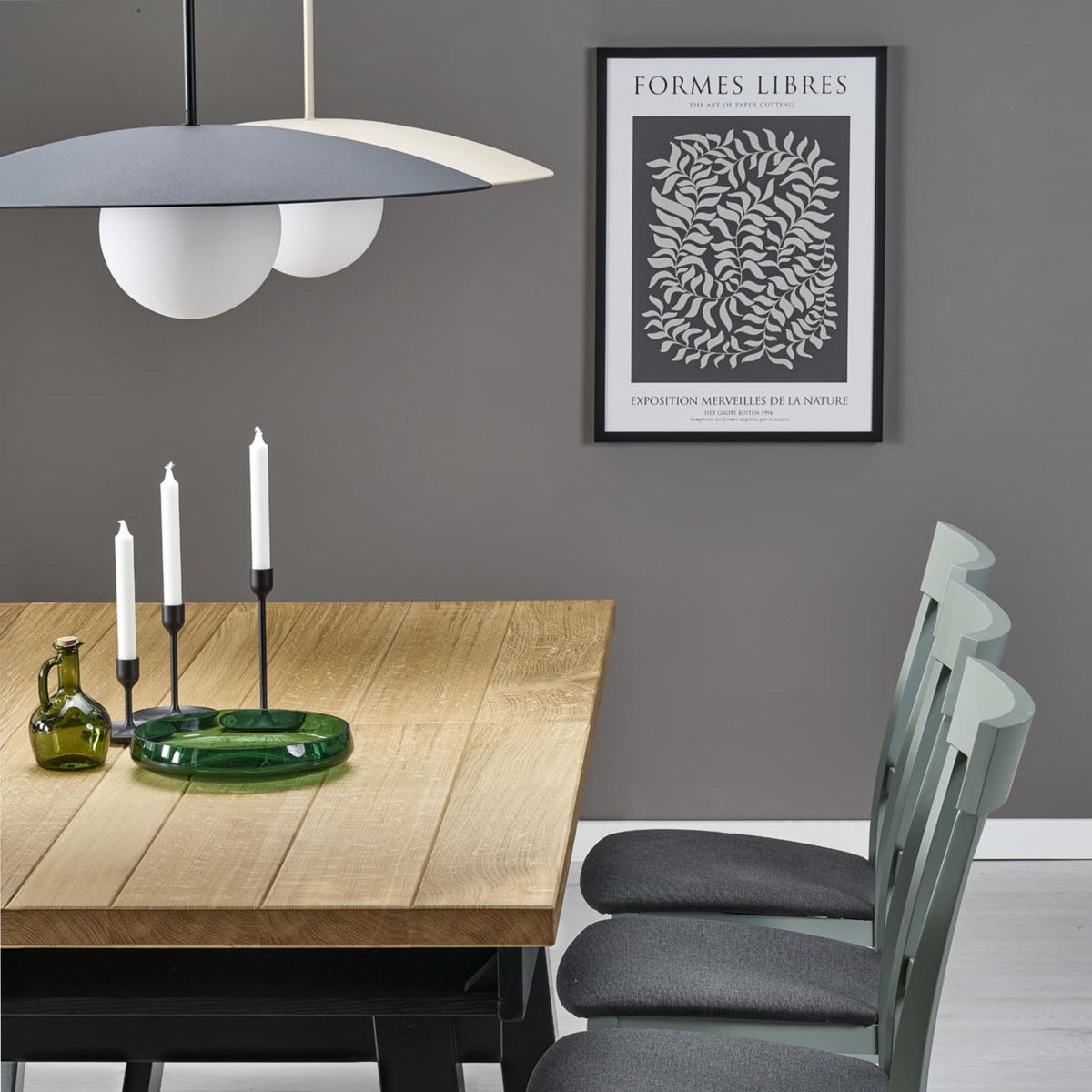 Pendul TK Lighting Slate Glass, negru, 10637