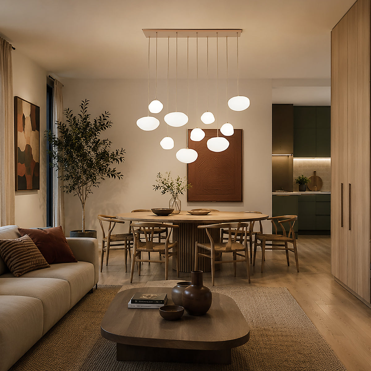 Lustră TK Lighting Nebia, nisip, 10 x G9, 10754