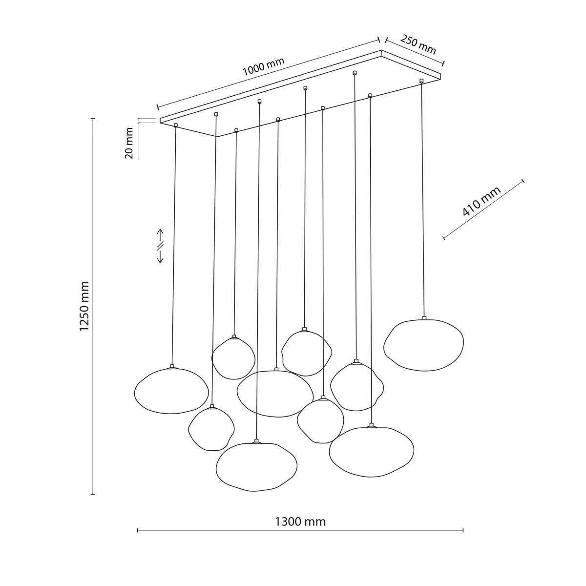 Lustră TK Lighting Nebia, nisip, 10 x G9, 10754