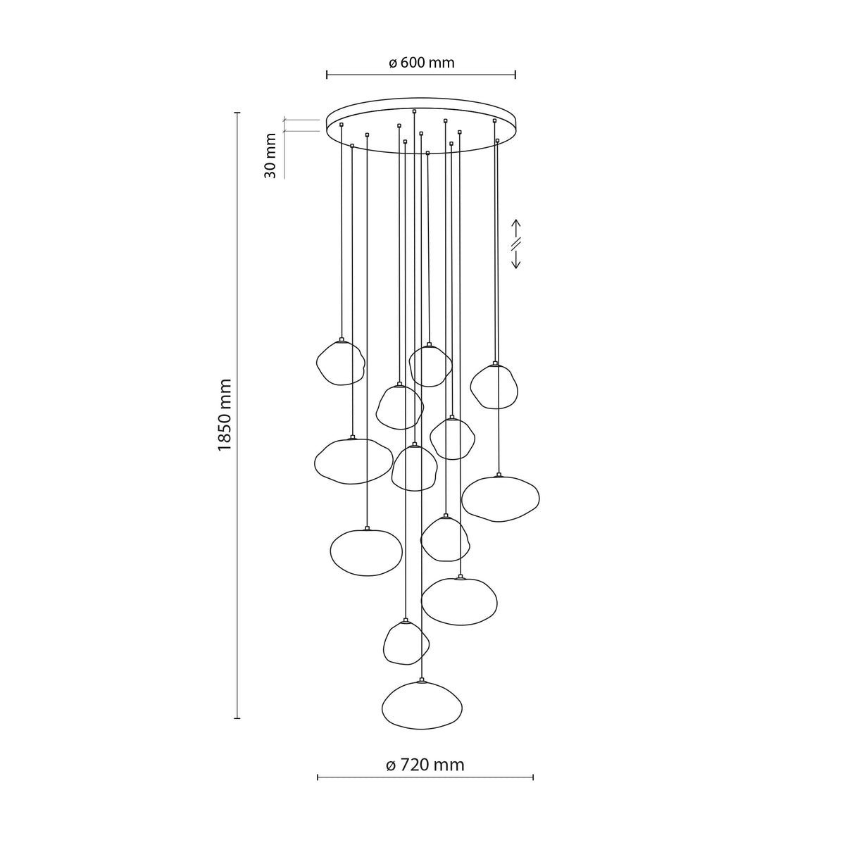Lustră TK Lighting Nebia, nisip, 13 x G9, 10782