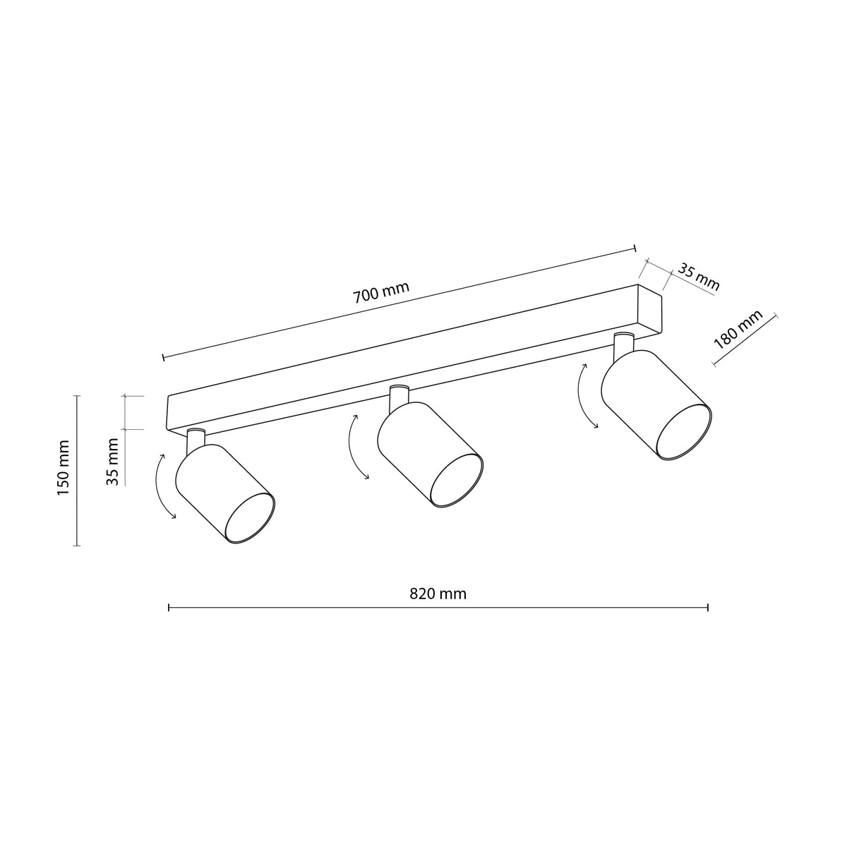 Plafonieră TK Lighting Nex, alb, 3 x GU10, 10788