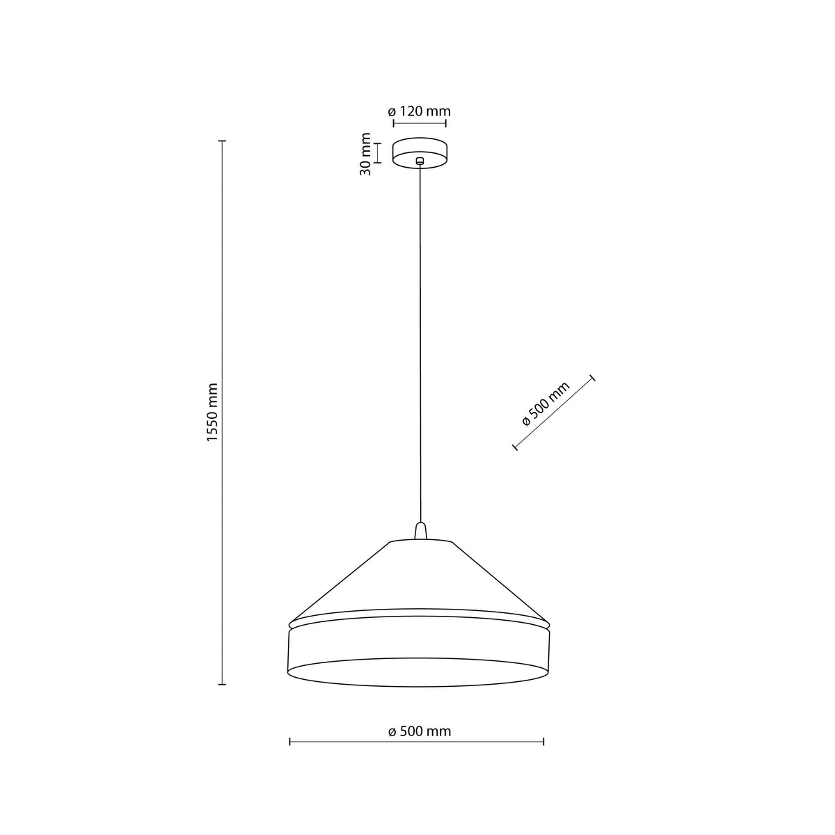 Pendul TK Lighting Eliss 500, iută, maro, 10895