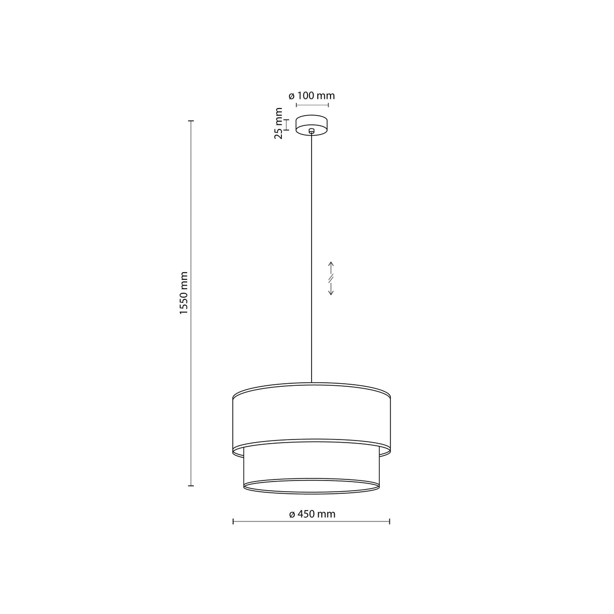 Pendul TK Lighting Duo 450, in, iută, 10901