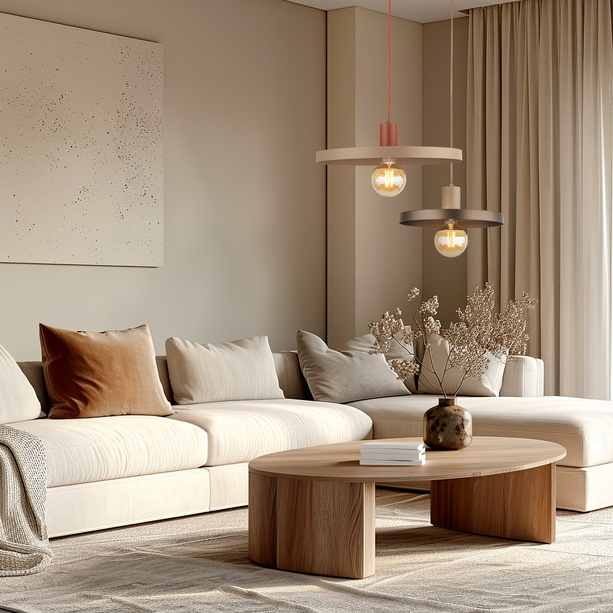 Pendul TK Lighting Sila 400, cărămiziu, nisip, 10955