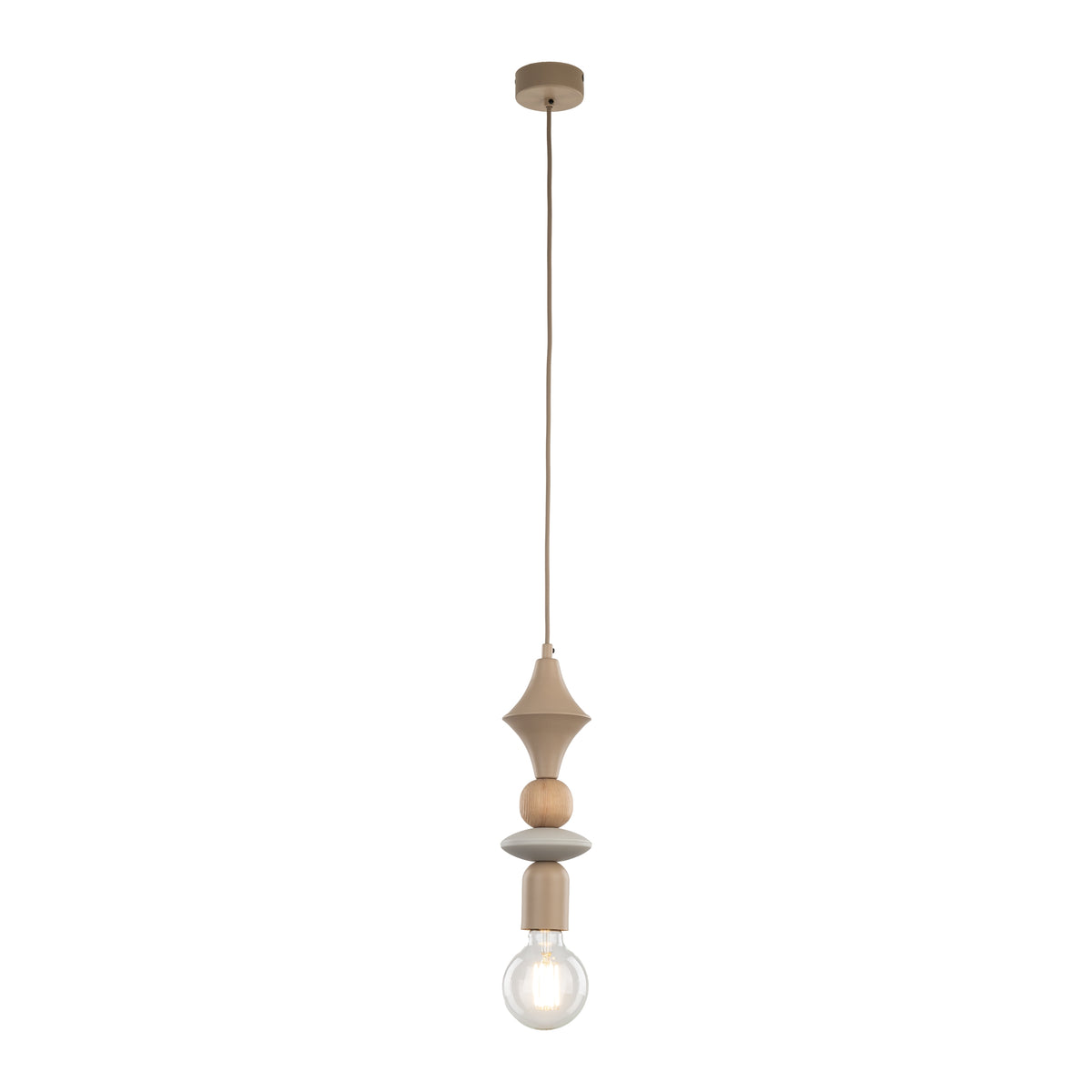 Pendul TK Lighting Tower, nisip, lemn, 10959