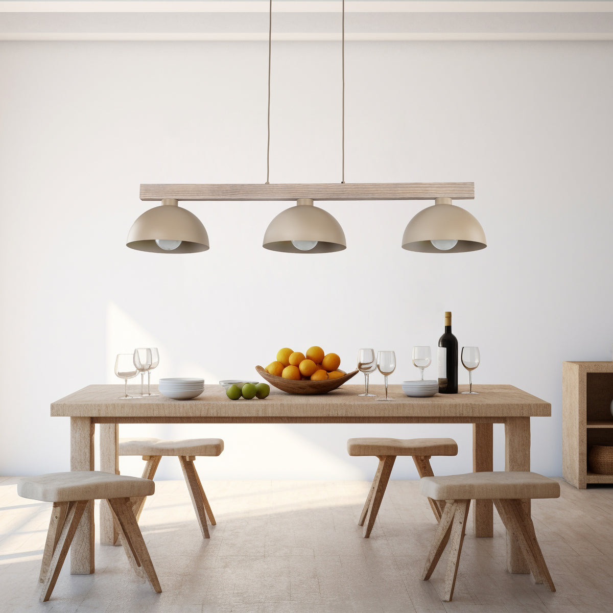 Lustră TK Lighting Oslo, nisip, 3 x E27, 11012