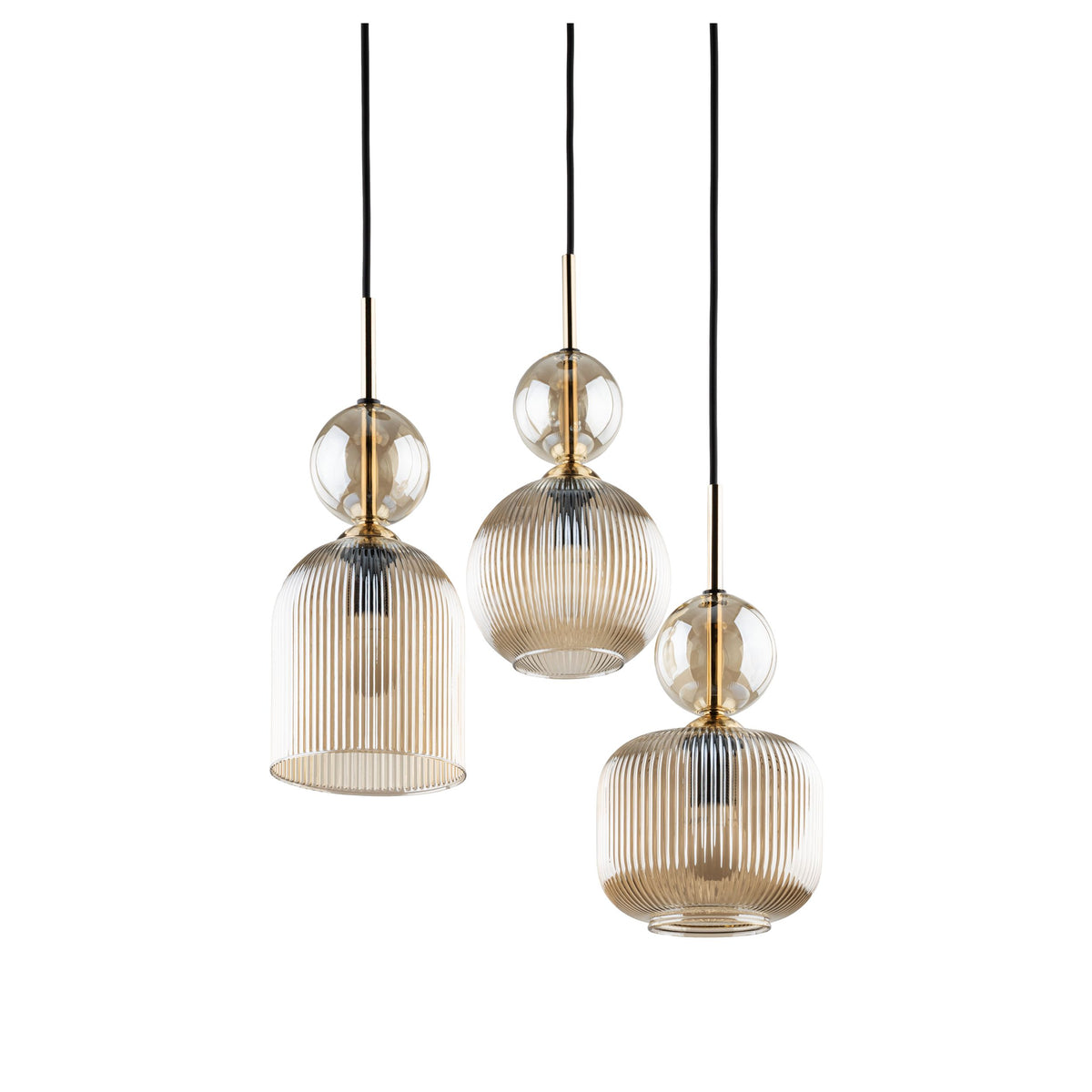 Lustră TK Lighting Sophia, coniac, 3 x E14, 11041