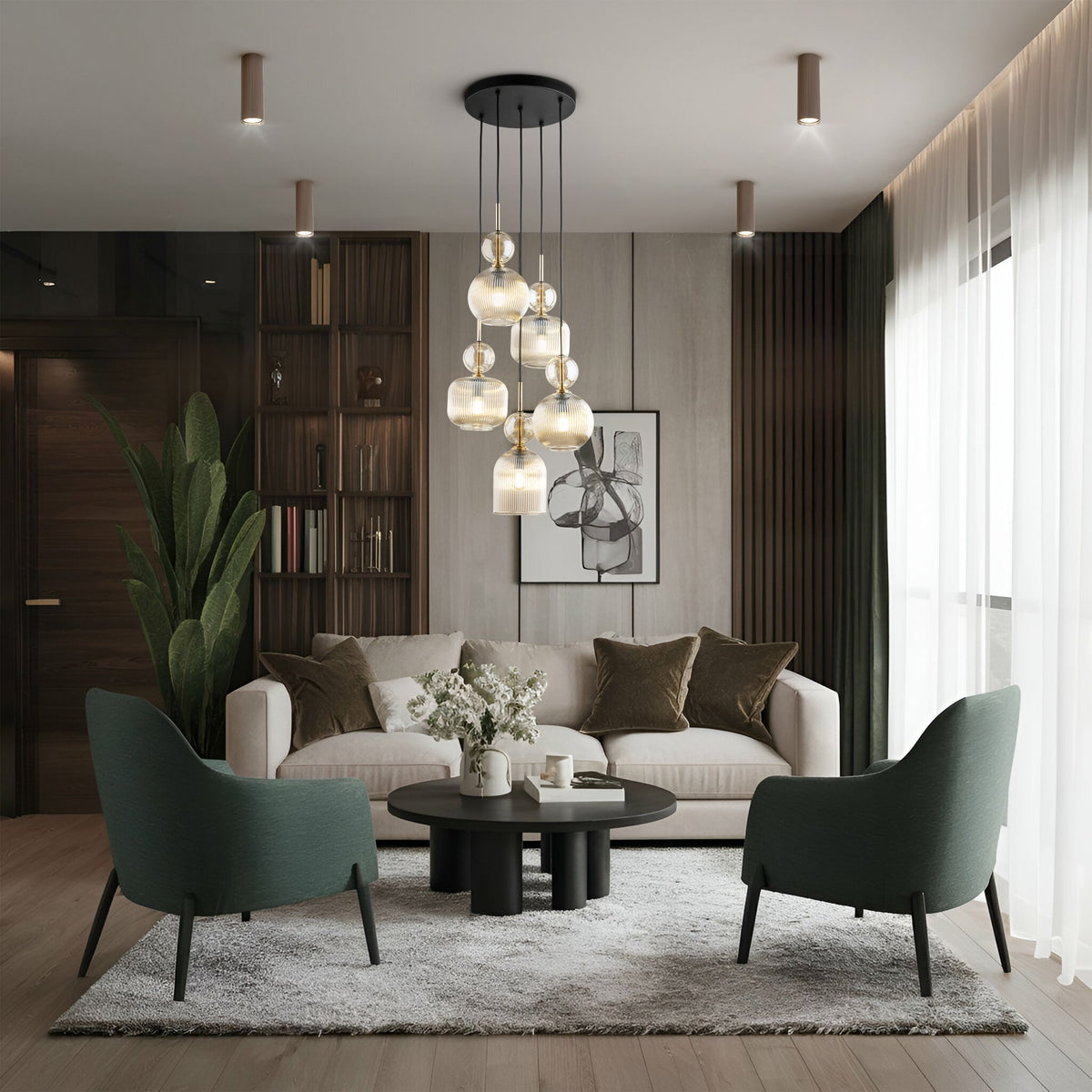 Lustră TK Lighting Sophia, coniac, 5 x E14, 11043