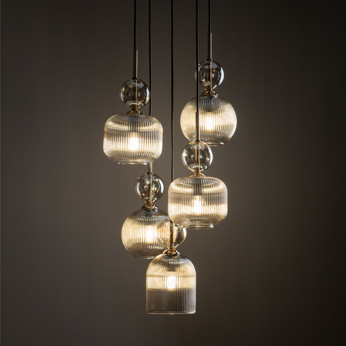 Lustră TK Lighting Sophia, coniac, 5 x E14, 11043