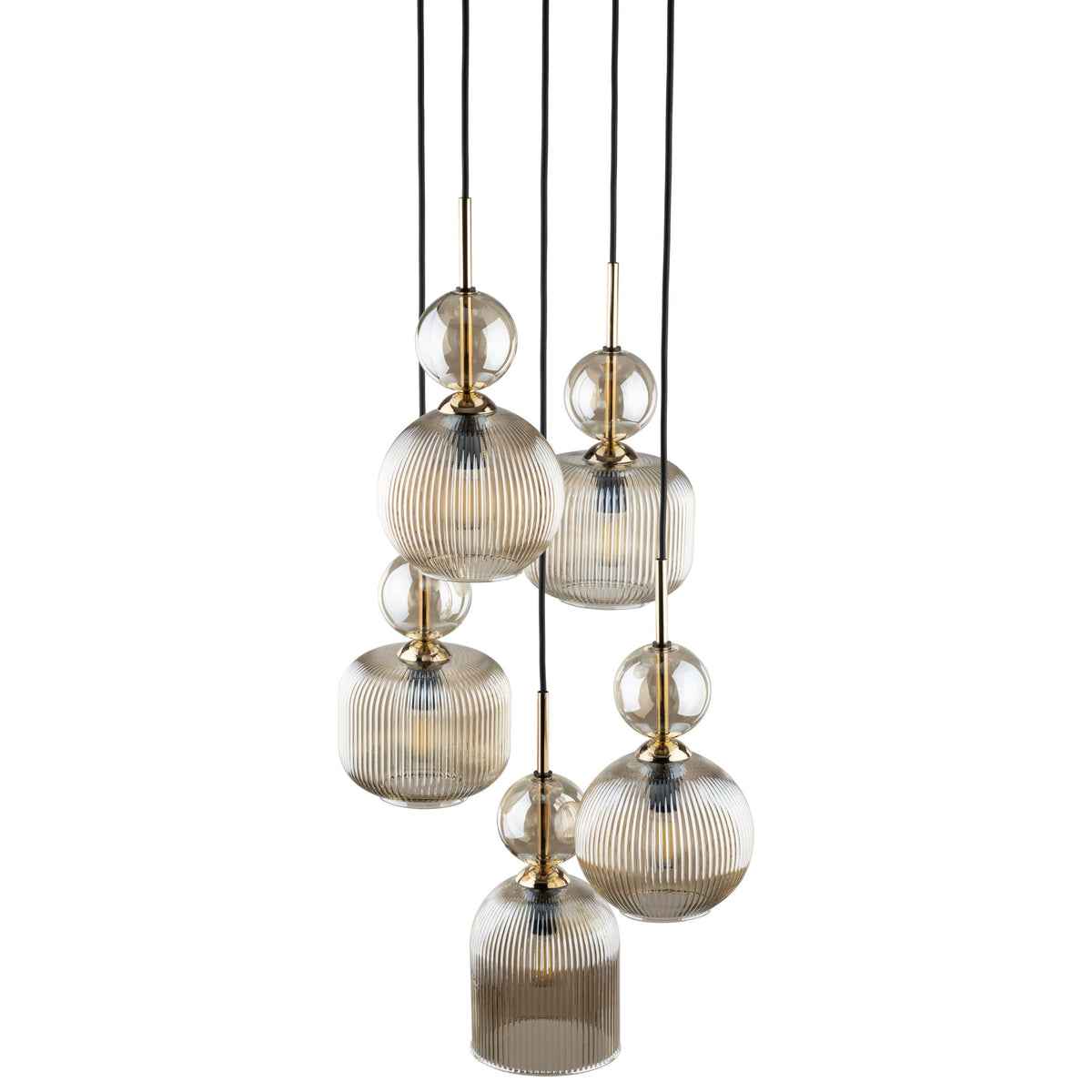 Lustră TK Lighting Sophia, coniac, 5 x E14, 11043