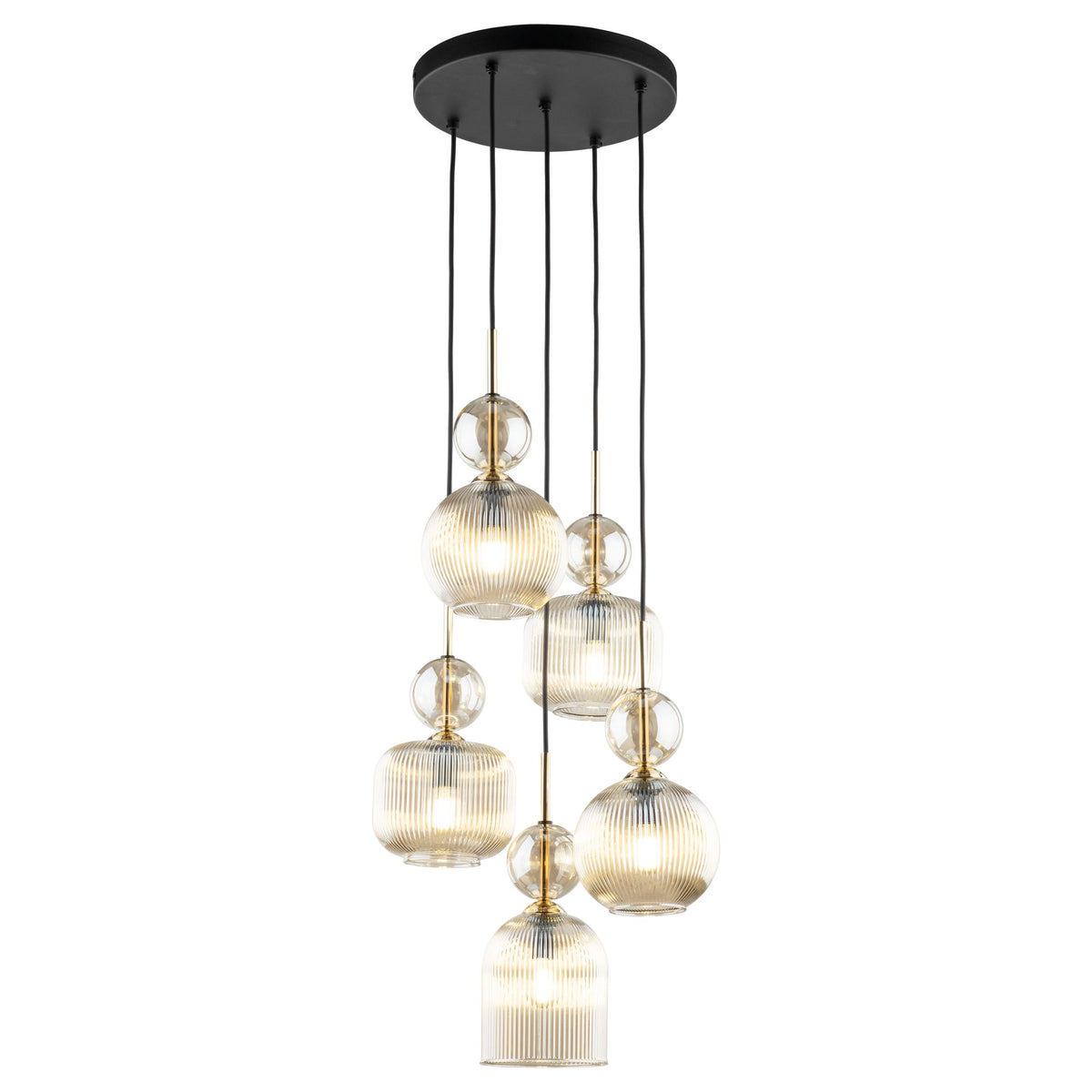 Lustră TK Lighting Sophia, coniac, 5 x E14, 11043