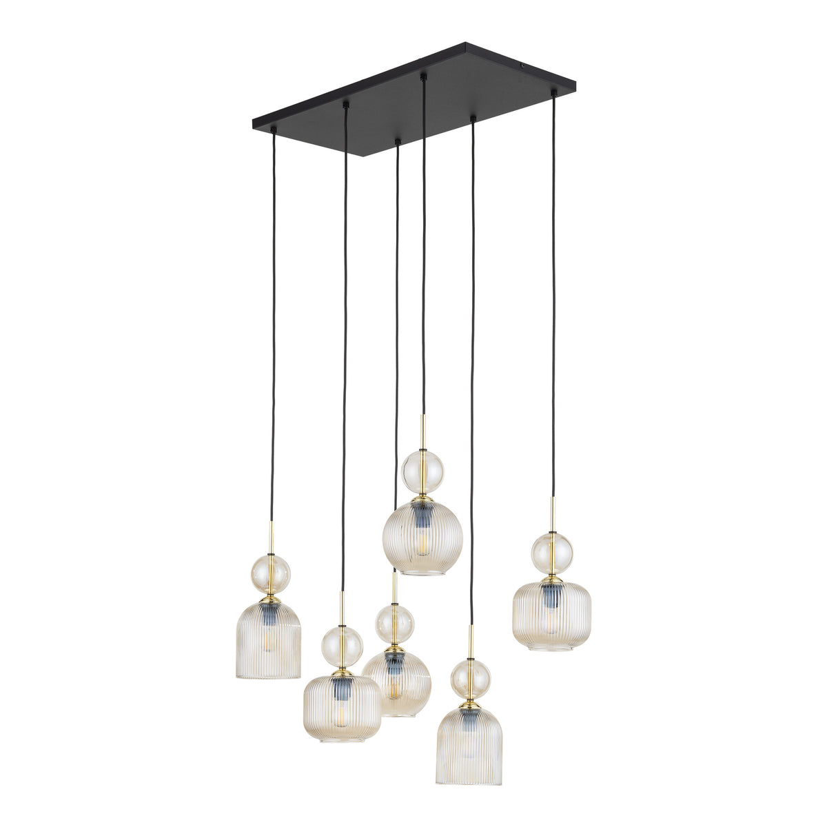 Lustră TK Lighting Sophia, coniac, 6 x E14, 11044