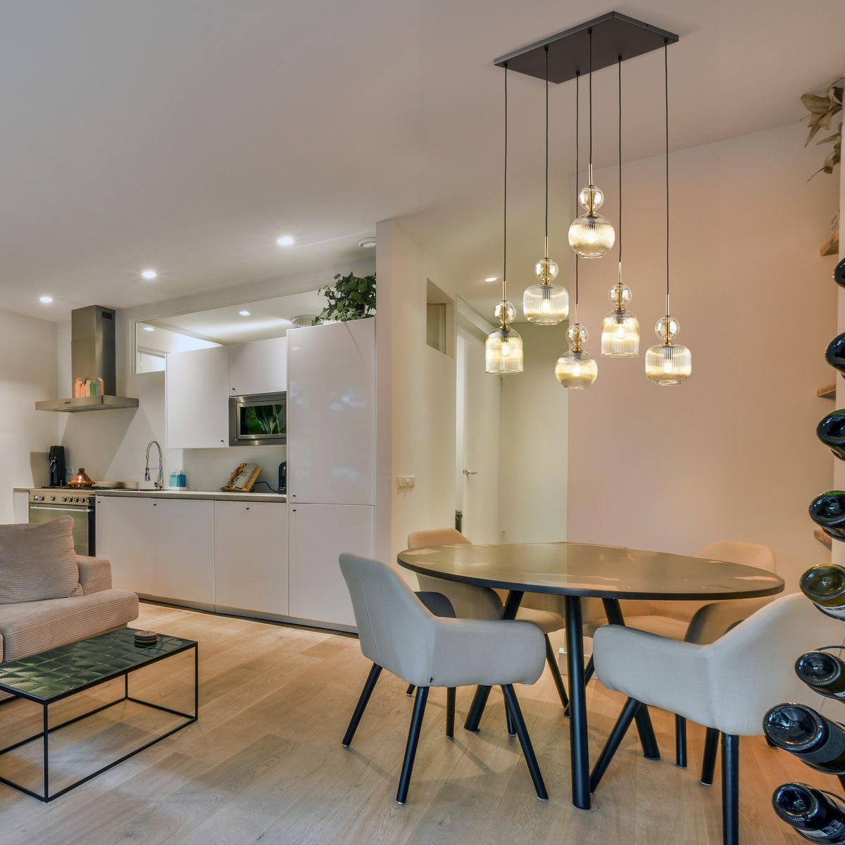 Lustră TK Lighting Sophia, coniac, 6 x E14, 11044