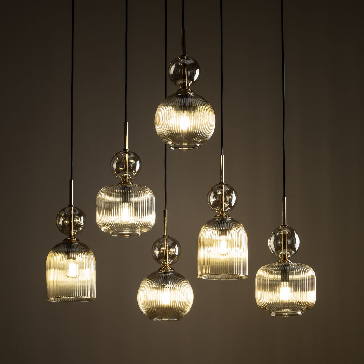 Lustră TK Lighting Sophia, coniac, 6 x E14, 11044