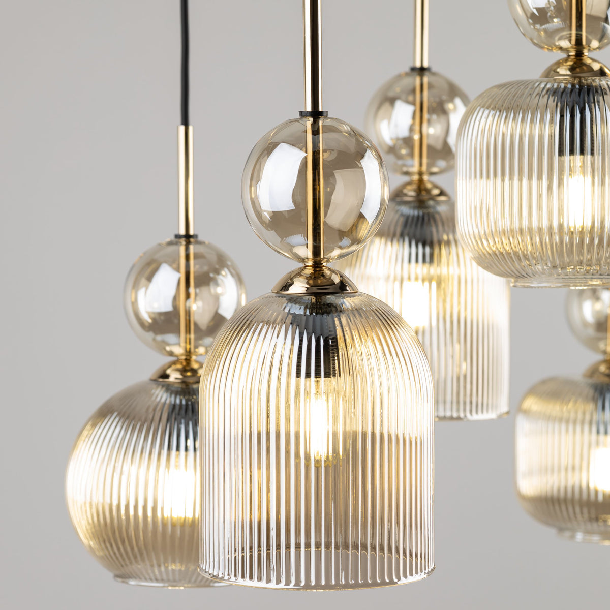Lustră TK Lighting Sophia, coniac, 6 x E14, 11044
