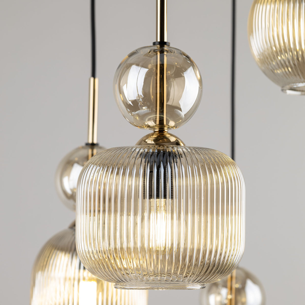 Lustră TK Lighting Sophia, coniac, 6 x E14, 11044