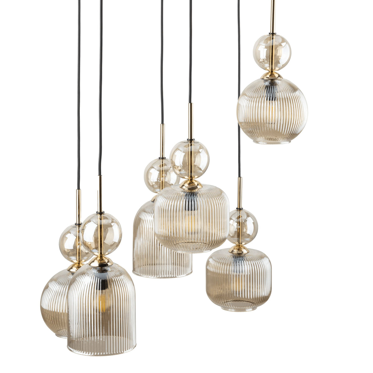 Lustră TK Lighting Sophia, coniac, 6 x E14, 11044