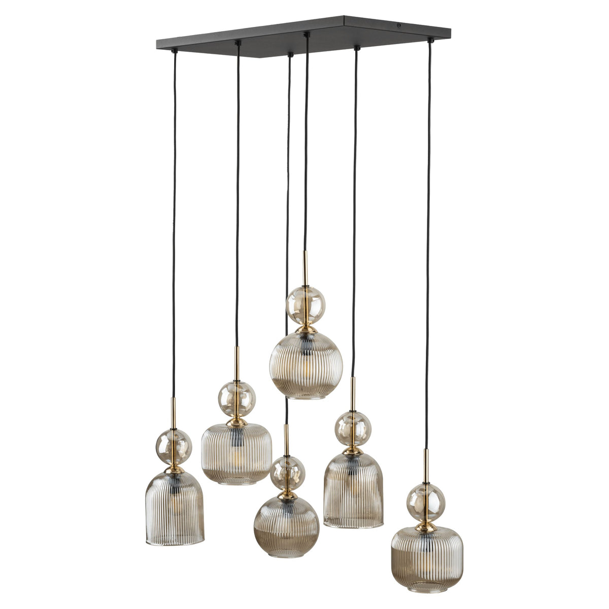 Lustră TK Lighting Sophia, coniac, 6 x E14, 11044