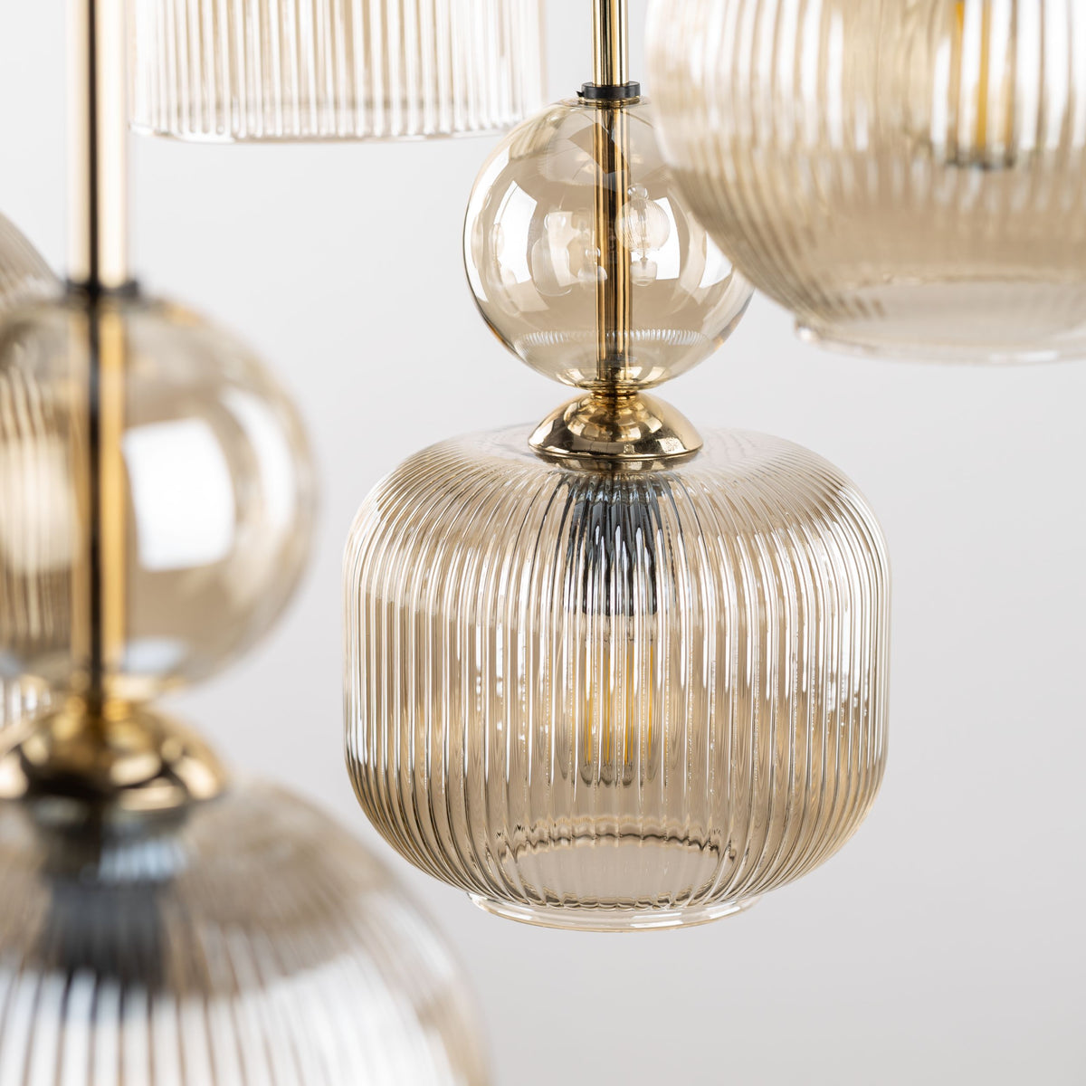 Lustră TK Lighting Sophia, coniac, 8 x E14, 11045