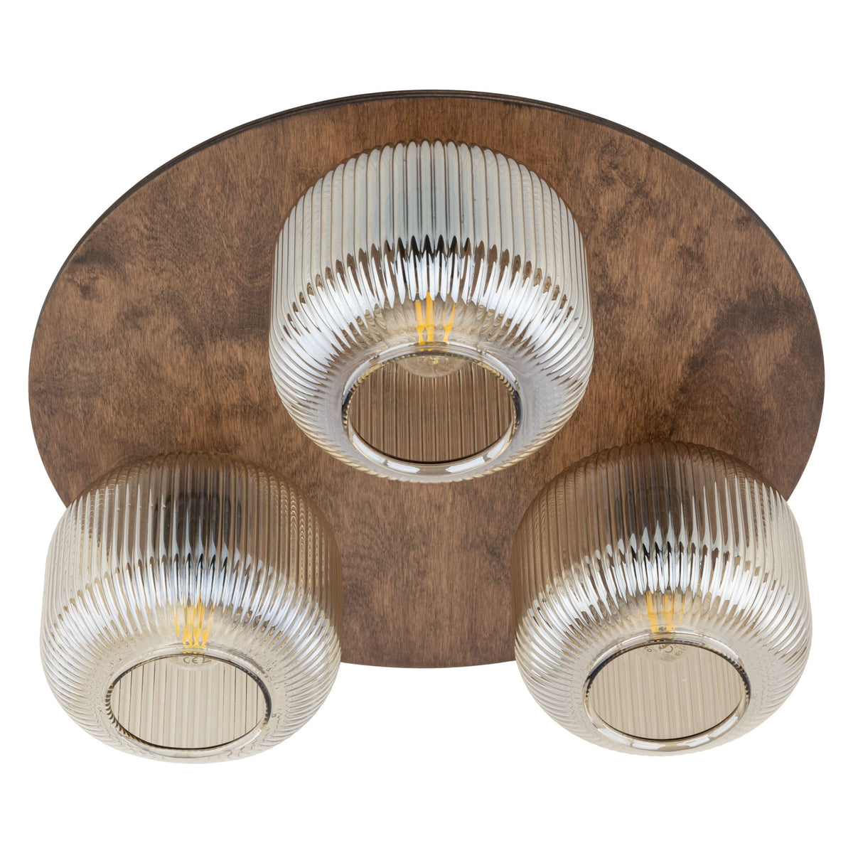 Plafonieră TK Lighting Salvia, maro, 3 x E14, 11068