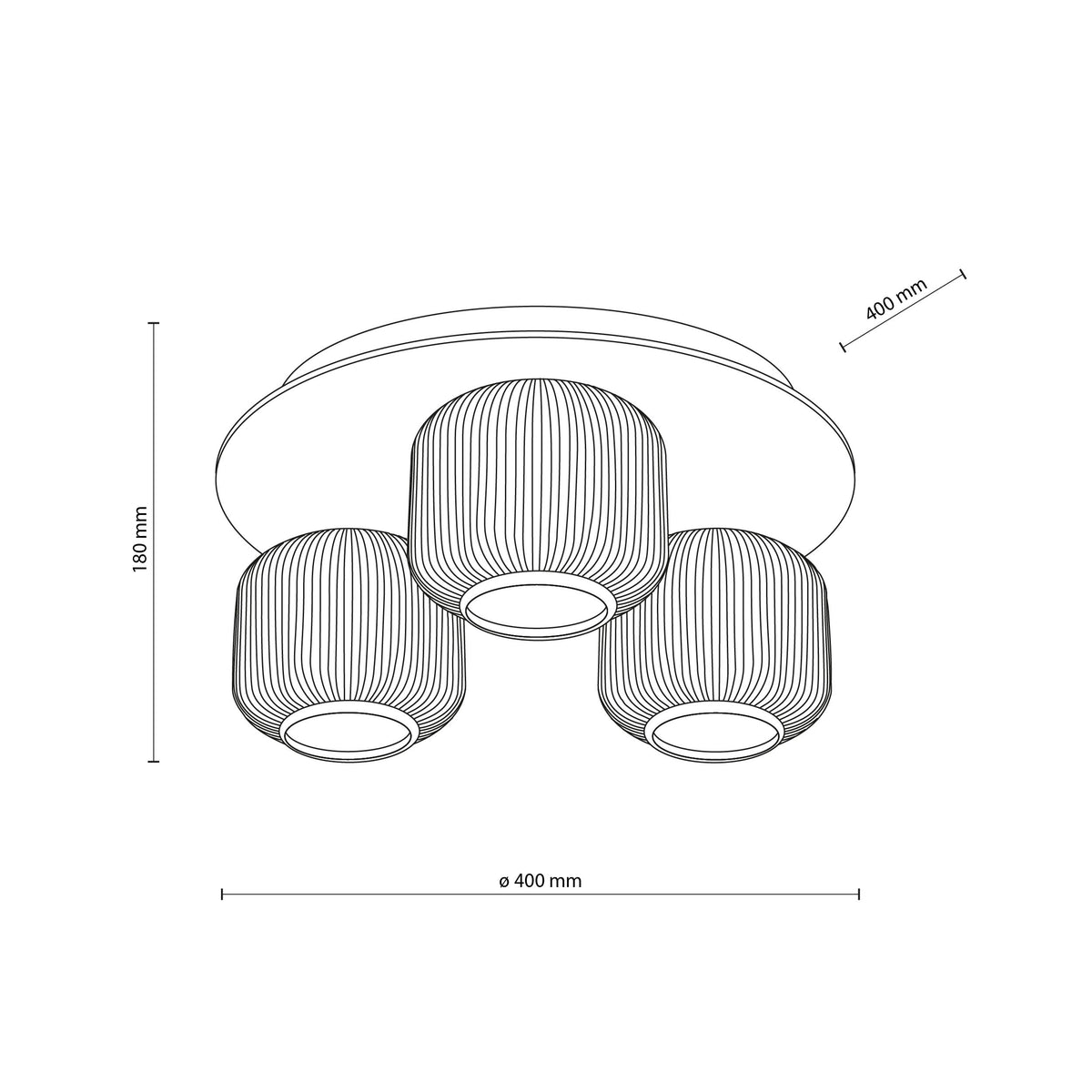 Plafonieră TK Lighting Salvia, maro, 3 x E14, 11068