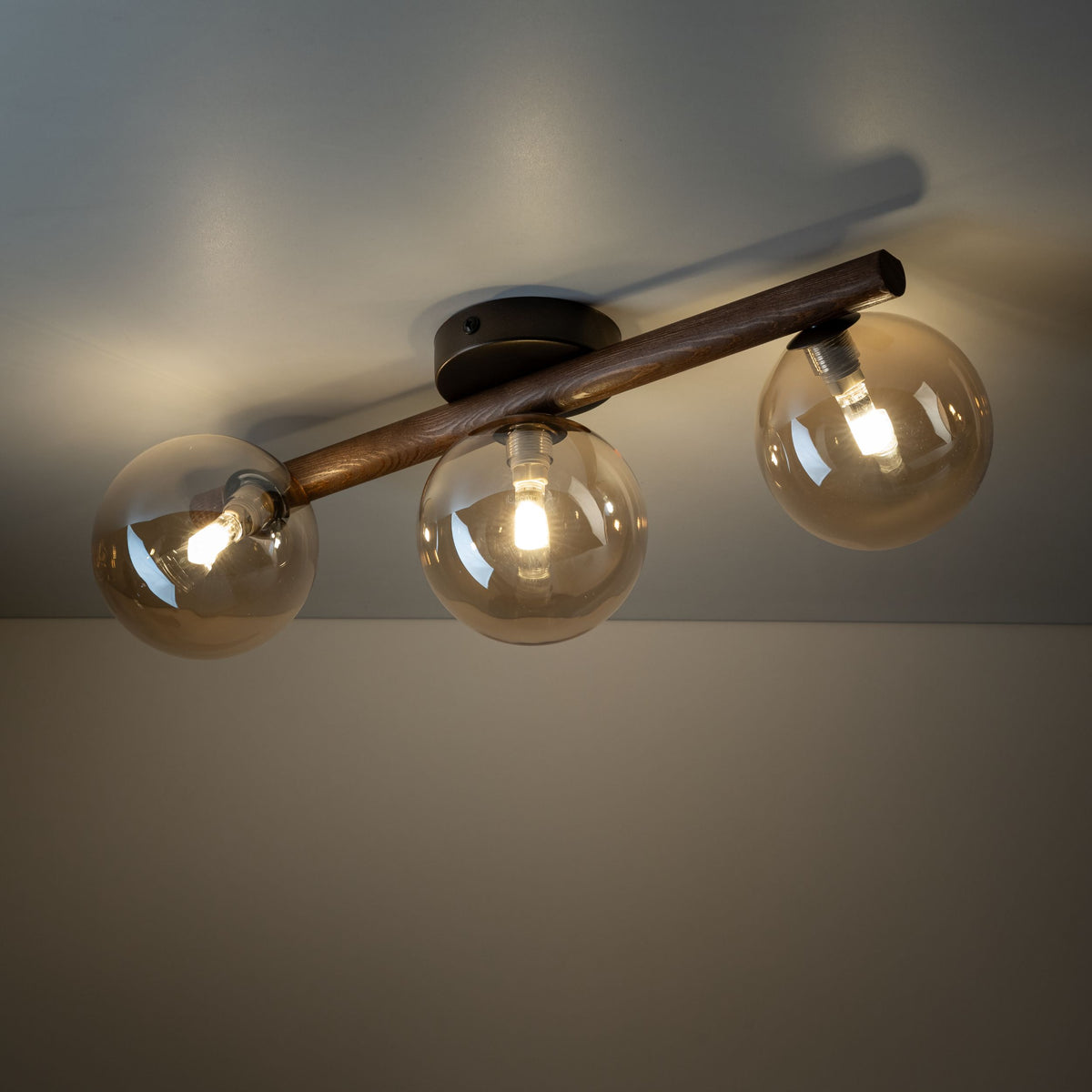 Aplică TK Lighting Estera, lemn, nuc, chihlimbar, 3 x G9, 11093