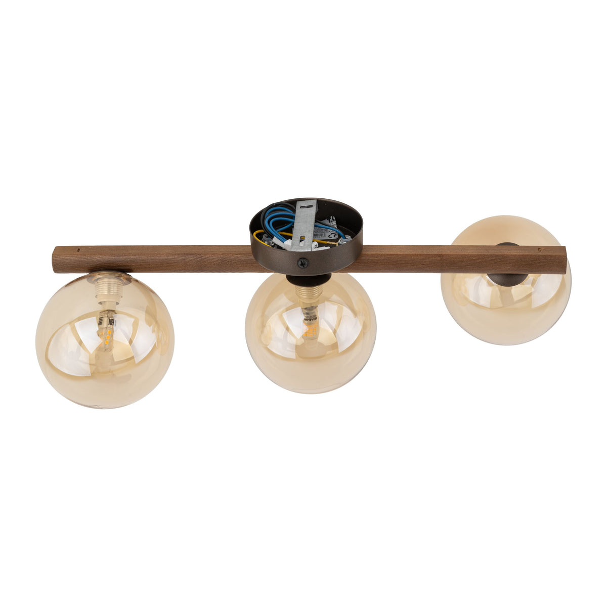 Aplică TK Lighting Estera, lemn, nuc, chihlimbar, 3 x G9, 11093