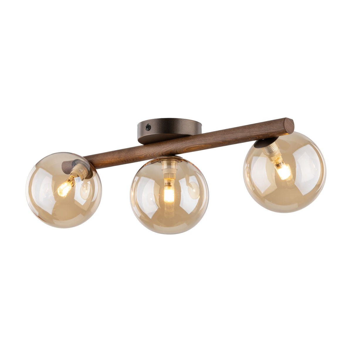 Aplică TK Lighting Estera, lemn, nuc, chihlimbar, 3 x G9, 11093