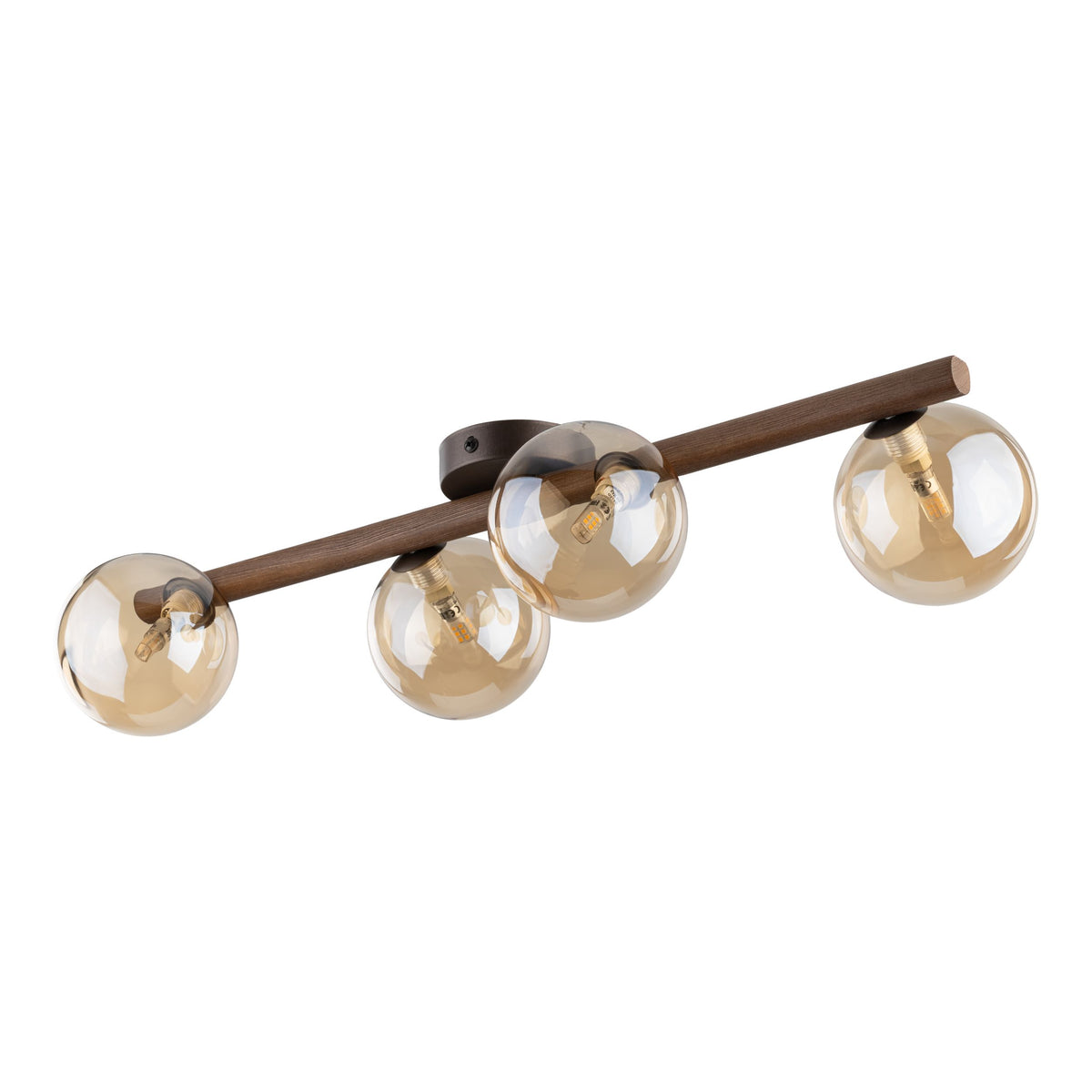 Plafonieră TK Lighting Estera, lemn, nuc, chihlimbar, 4 x G9, 11094
