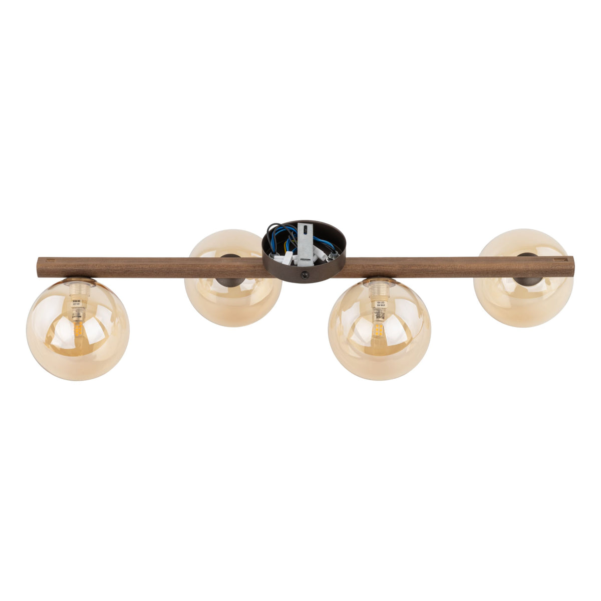 Plafonieră TK Lighting Estera, lemn, nuc, chihlimbar, 4 x G9, 11094