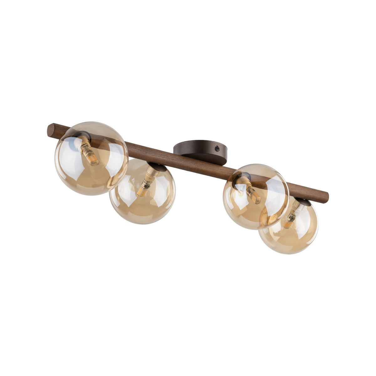 Plafonieră TK Lighting Estera, lemn, nuc, chihlimbar, 4 x G9, 11094