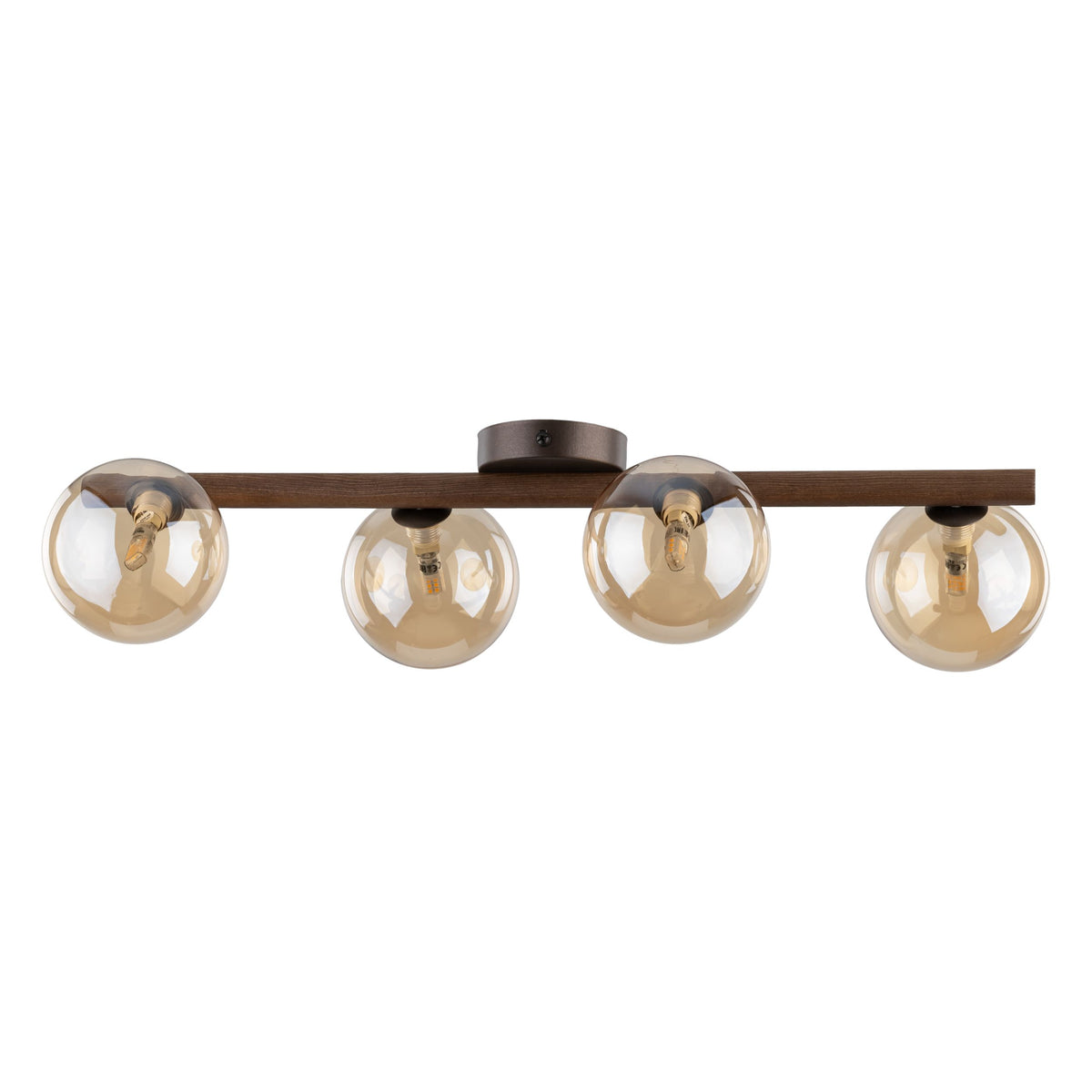 Plafonieră TK Lighting Estera, lemn, nuc, chihlimbar, 4 x G9, 11094