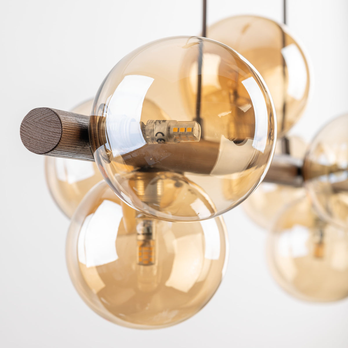 Lustră TK Lighting Estera, lemn, nuc, chihlimbar, 7 x G9, 11096