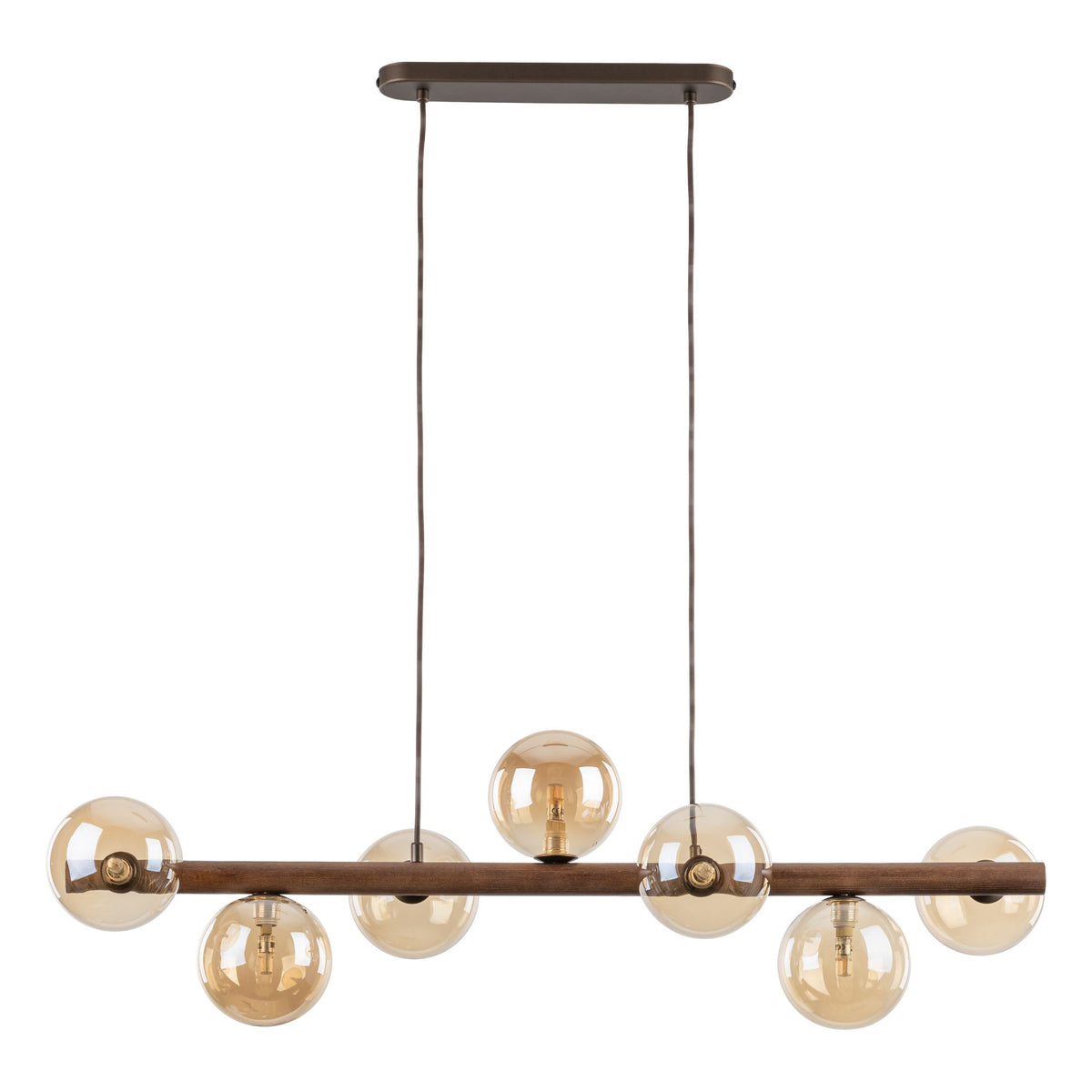 Lustră TK Lighting Estera, lemn, nuc, chihlimbar, 7 x G9, 11096