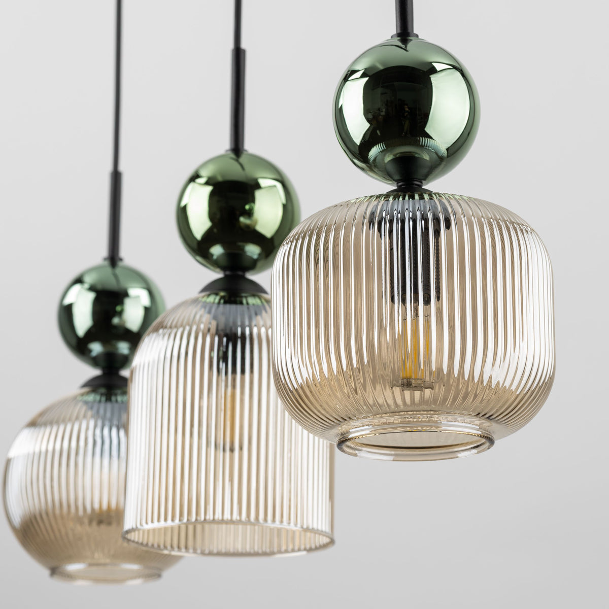 Lustră TK Lighting Sophia, verde, coniac, 3 x E14, 11147