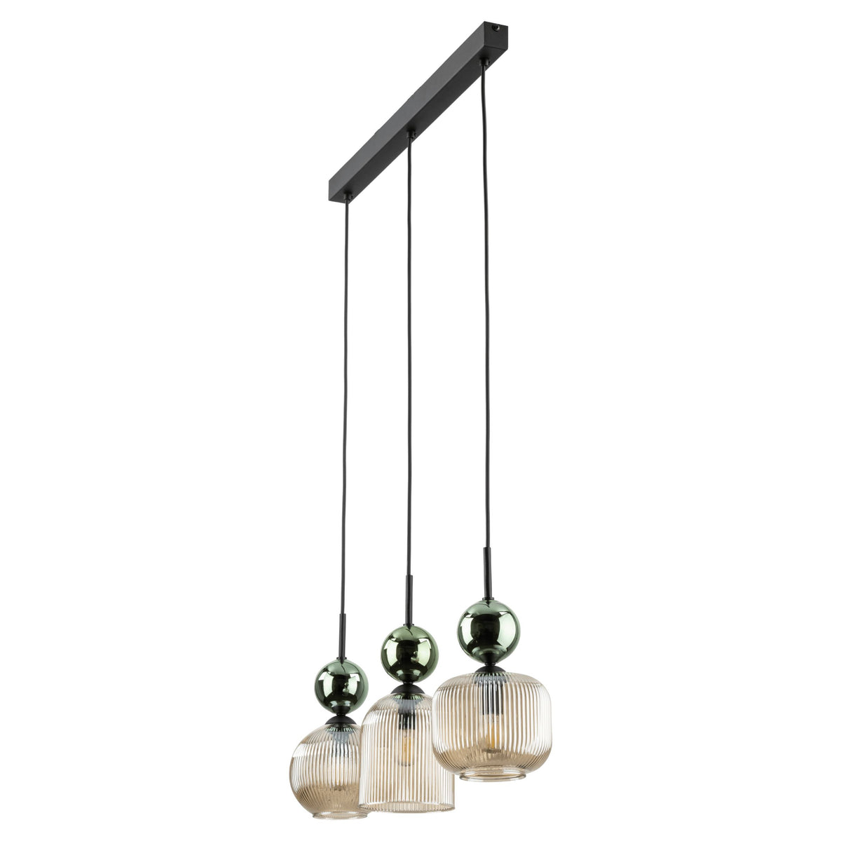 Lustră TK Lighting Sophia, verde, coniac, 3 x E14, 11147