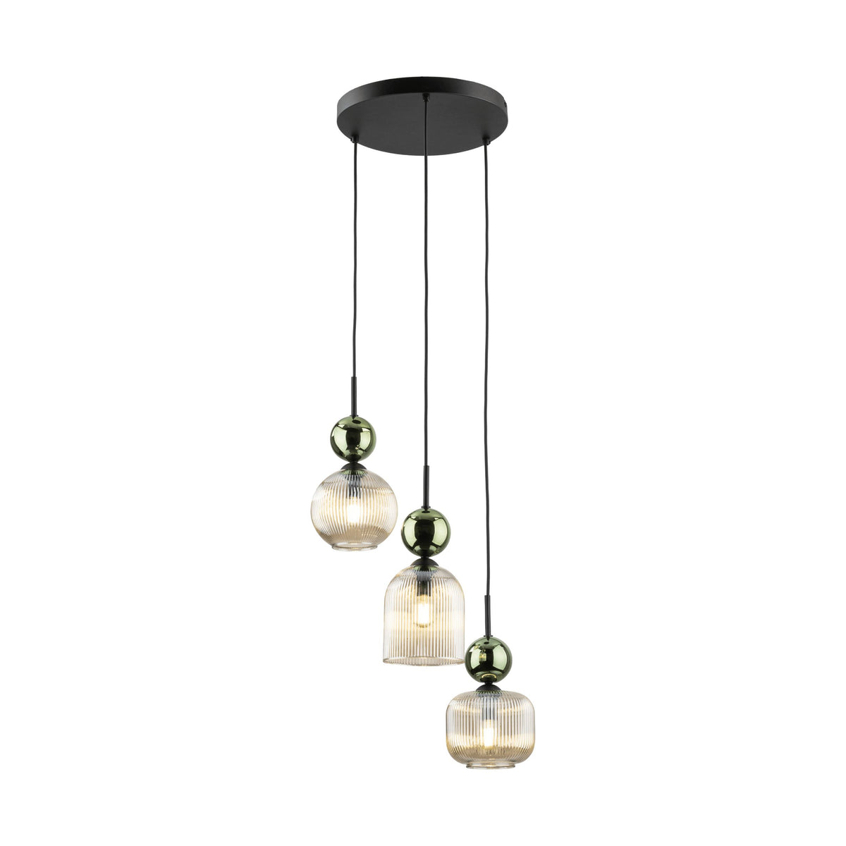 Lustră TK Lighting Sophia, verde, coniac, 3 x E14, 11148