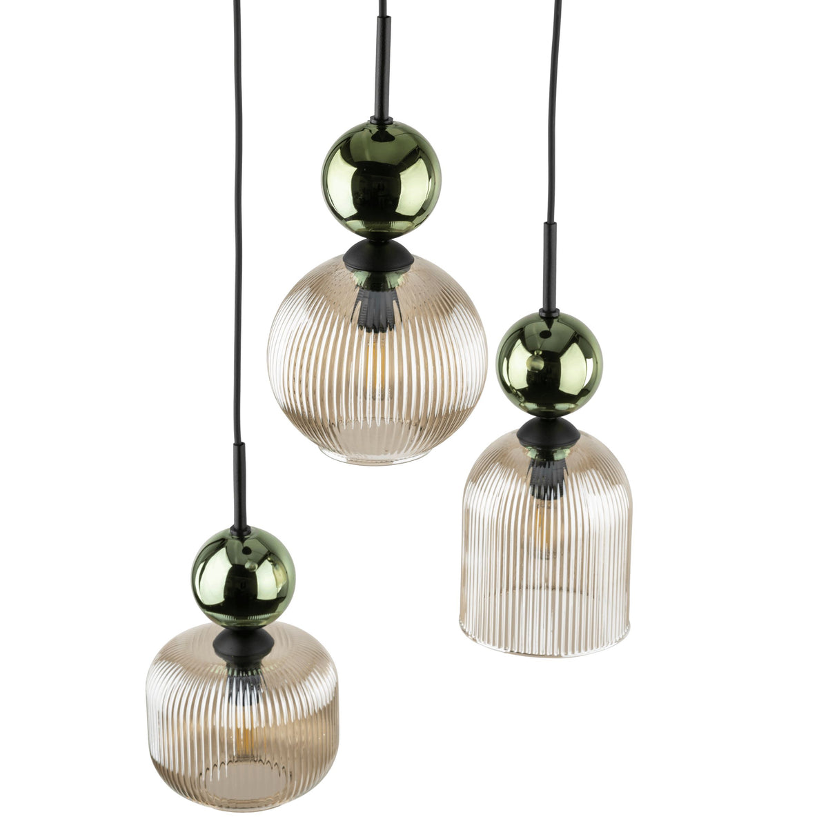 Lustră TK Lighting Sophia, verde, coniac, 3 x E14, 11148