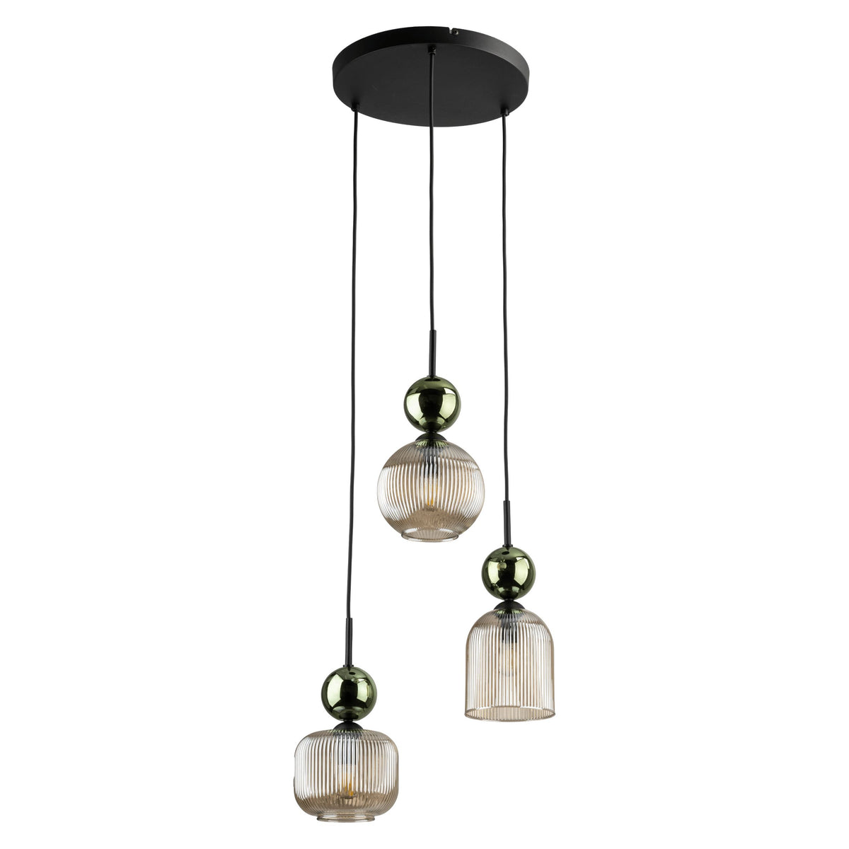 Lustră TK Lighting Sophia, verde, coniac, 3 x E14, 11148