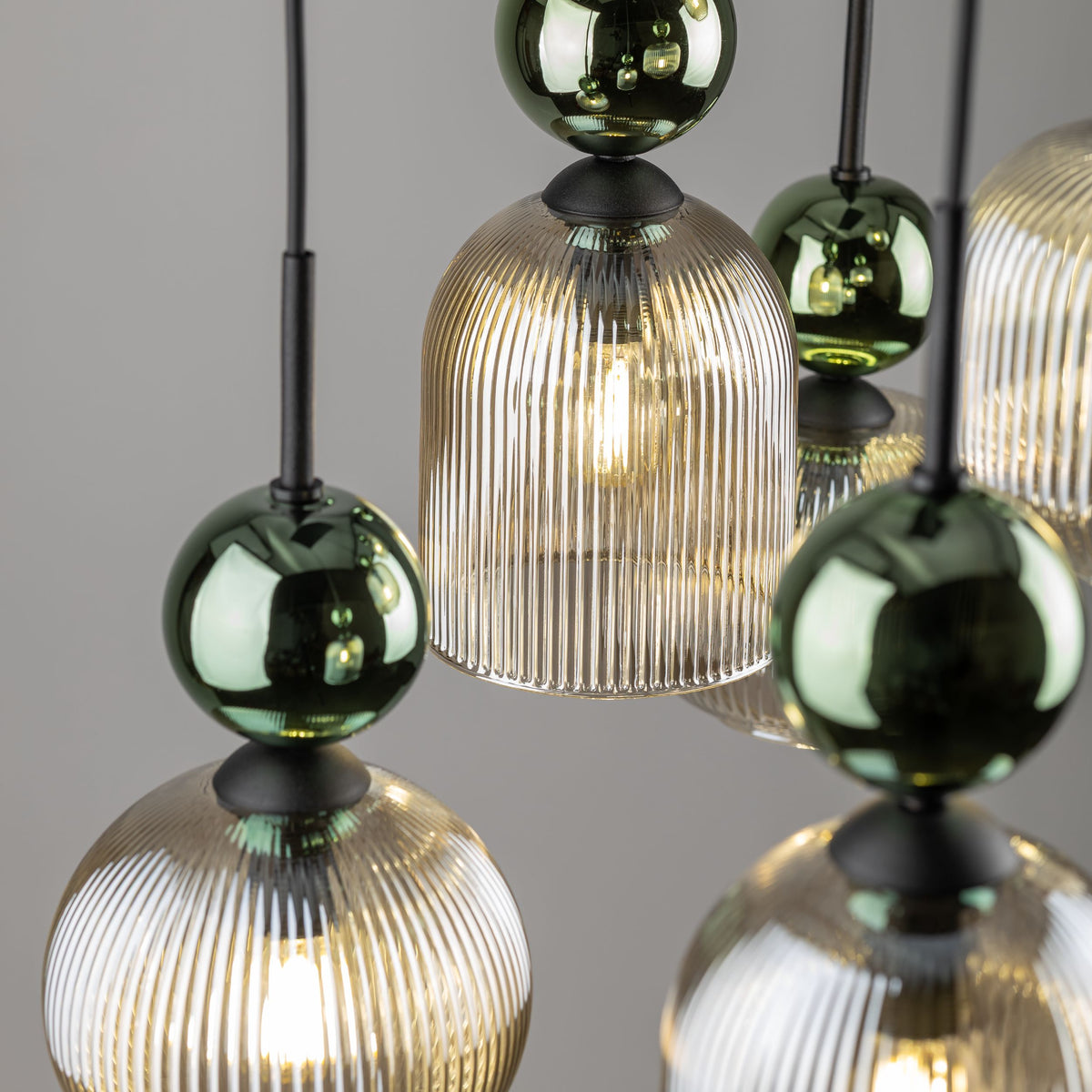 Lustră TK Lighting Sophia, verde, coniac, 6 x E14, 11150