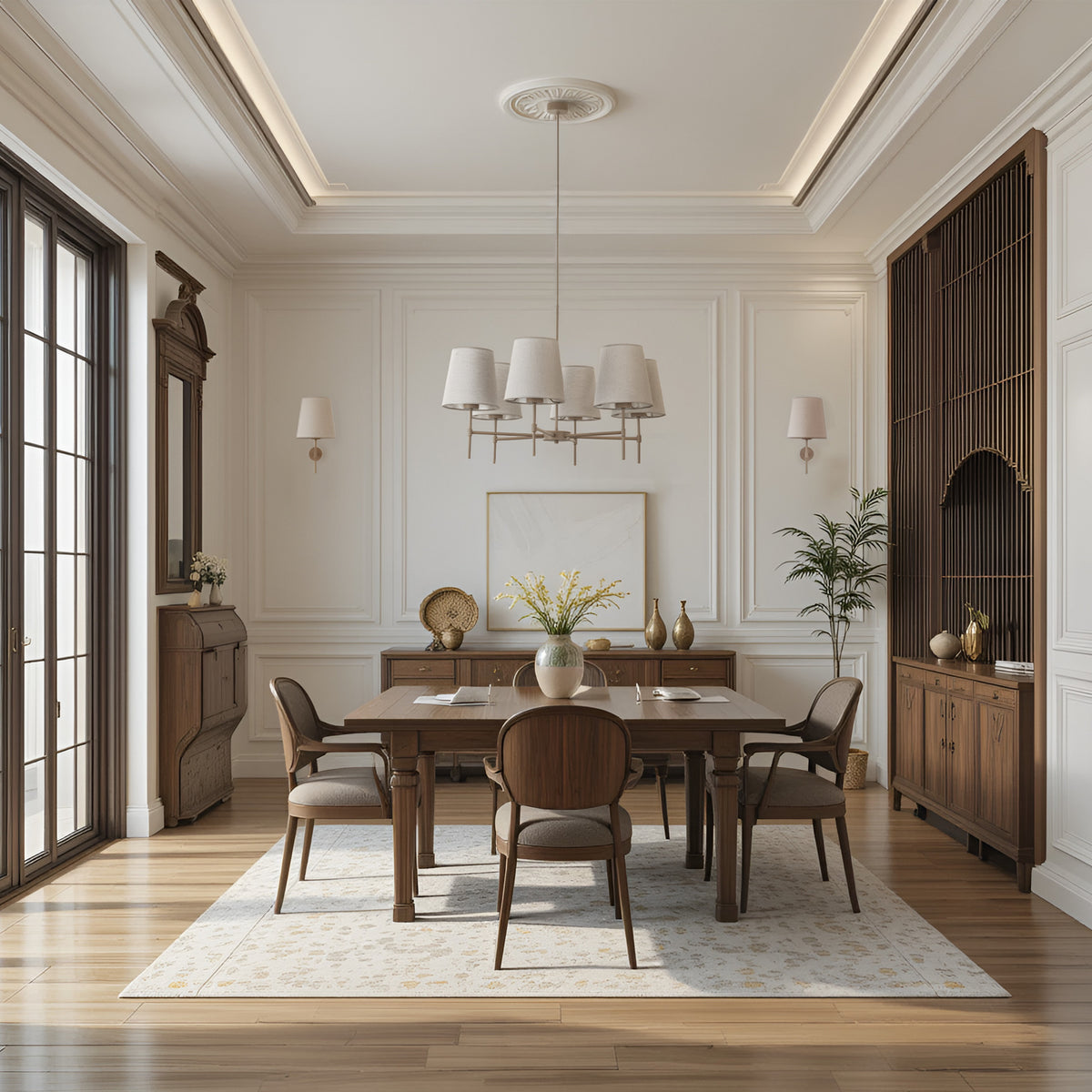 Lustră TK Lighting Elizabeth, nisip, 6 x E27, 11167