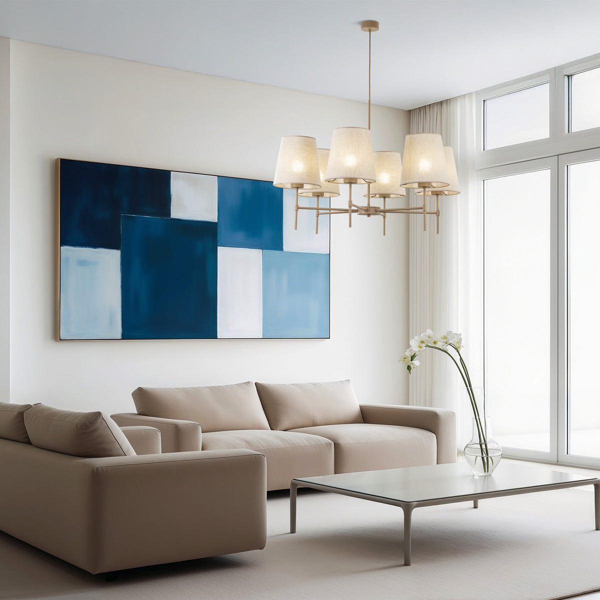 Lustră TK Lighting Elizabeth, nisip, 6 x E27, 11167